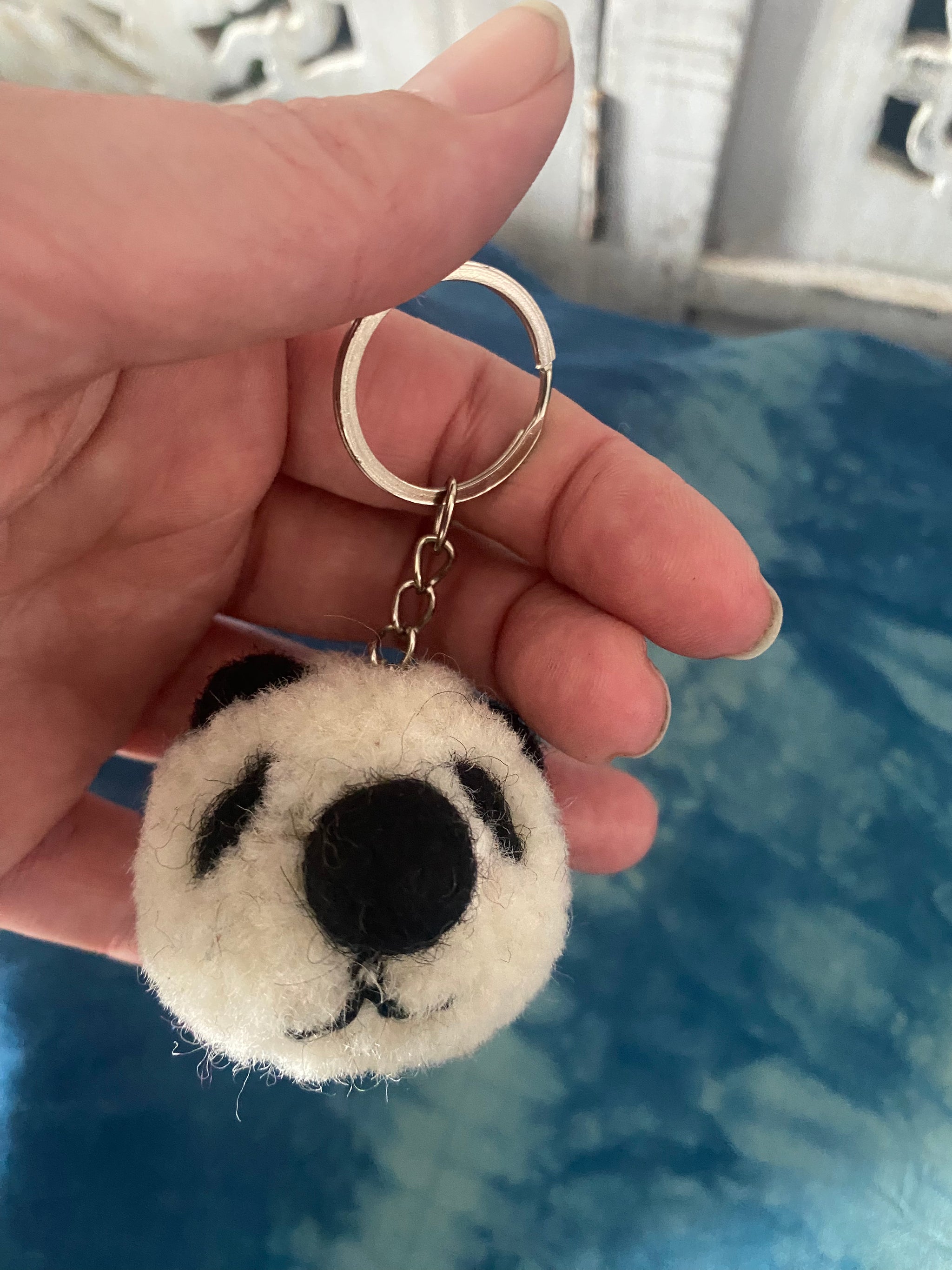 Panda Felt Key Ring