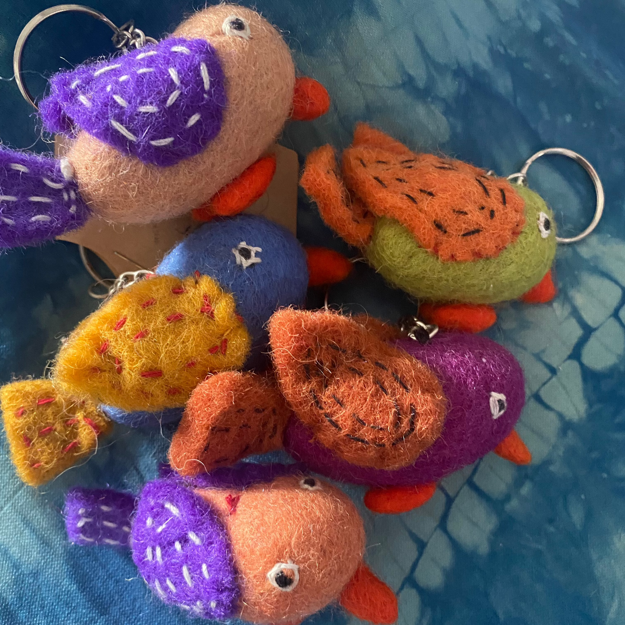 Stitched Bird Felt Key Ring