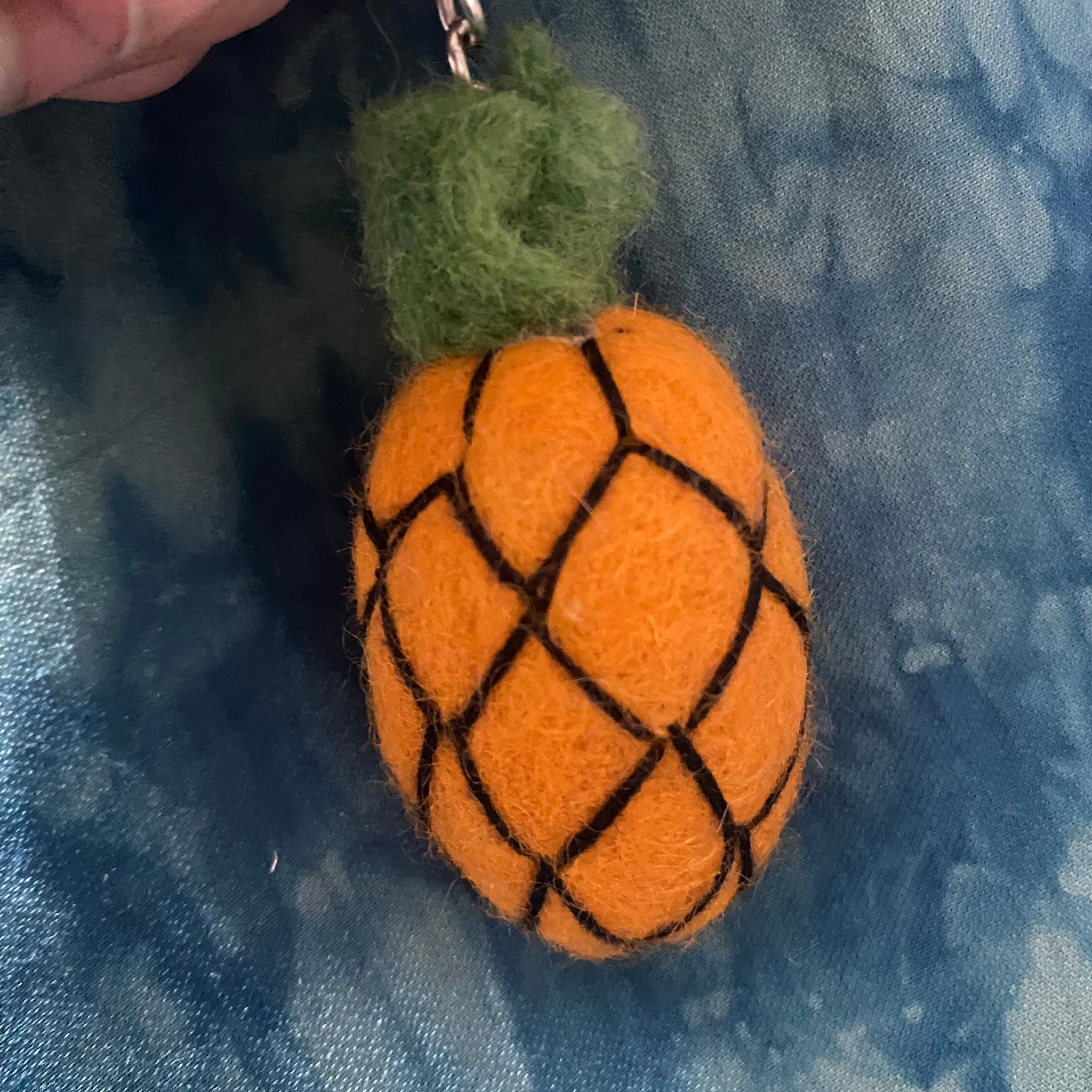 Pineapple Felt Key Ring