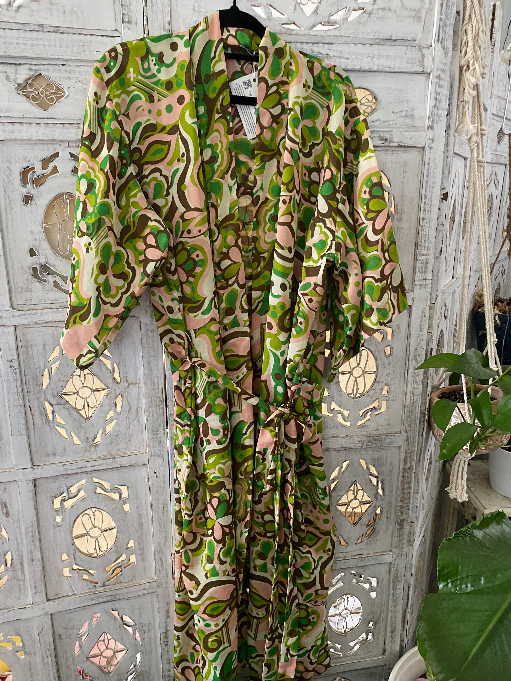 Fair Trade 60's Swirl Robe- dressing gown