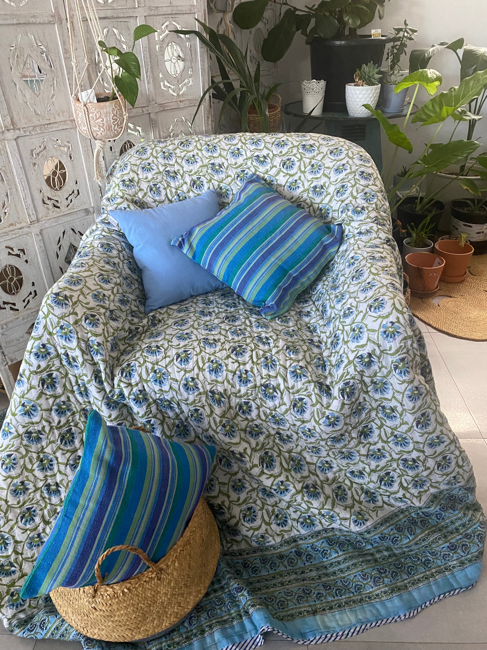 Fair Trade Cushion blue collection