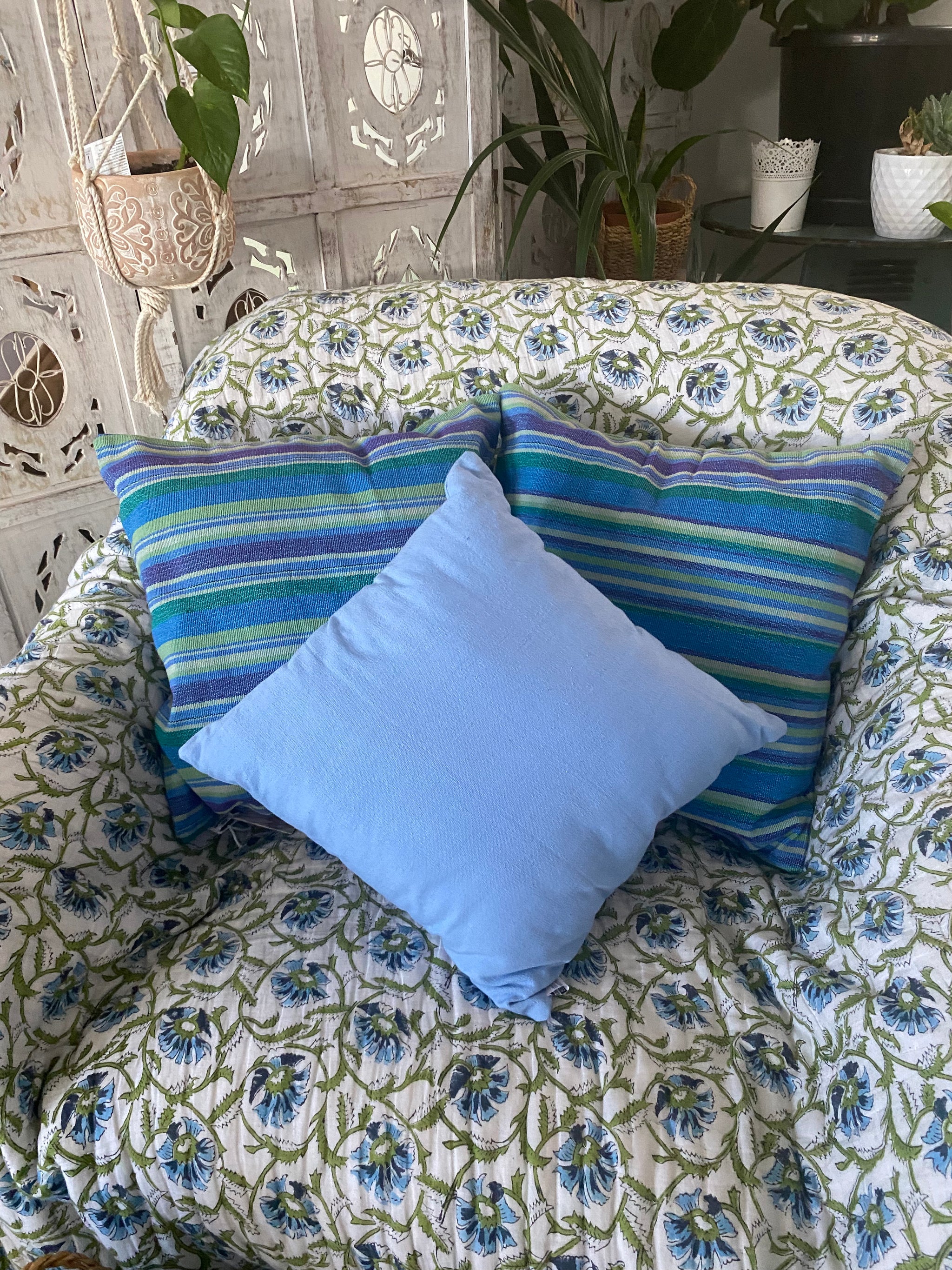 Fair Trade Cushion blue collection