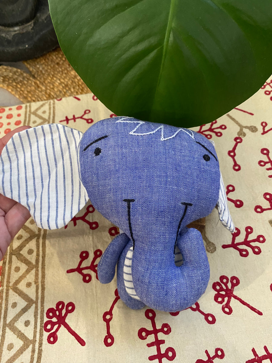 Ellie the Elephant – Handmade Cotton Soft Toy – Fair Trade (Sasha India)