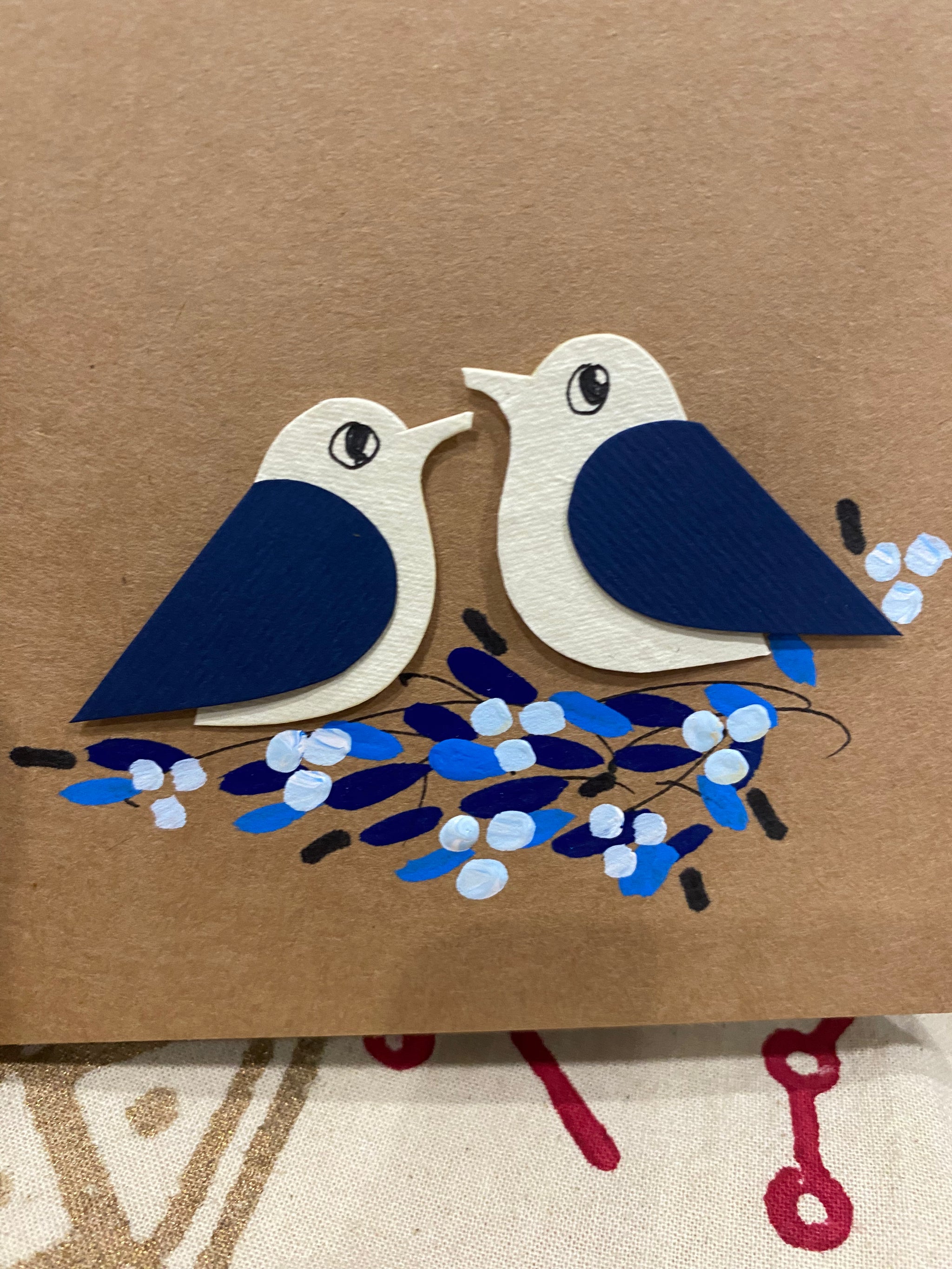 Bluebirds of Love โ Handcrafted Greeting Card โ Fair Trade (Sasha India)