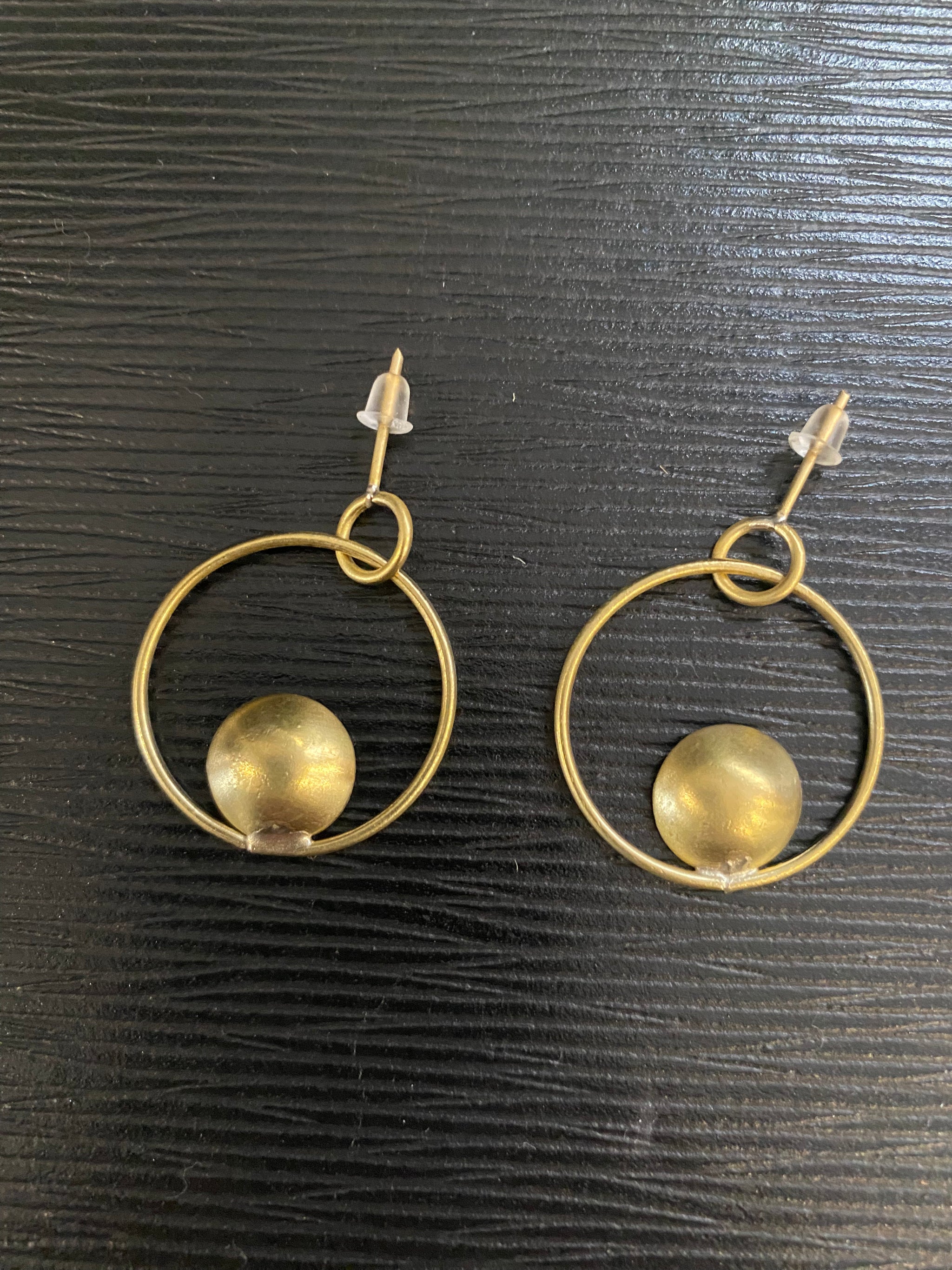 Cleopatra Disc Earrings – Layered Brass Circles – Fair Trade (Sasha India)