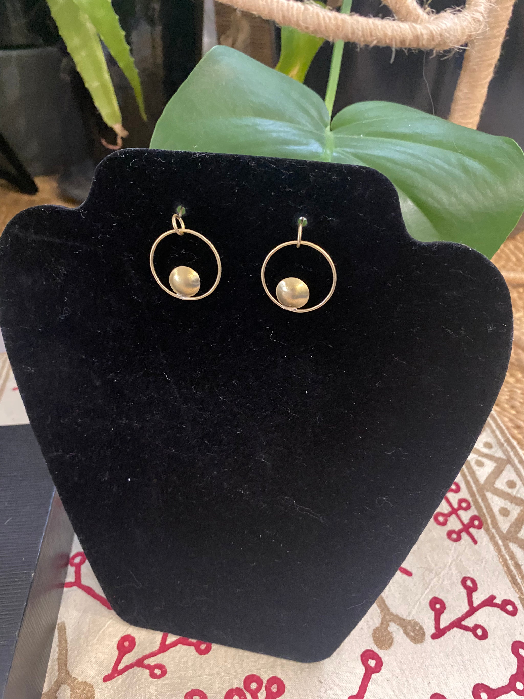 Cleopatra Disc Earrings – Layered Brass Circles – Fair Trade (Sasha India)