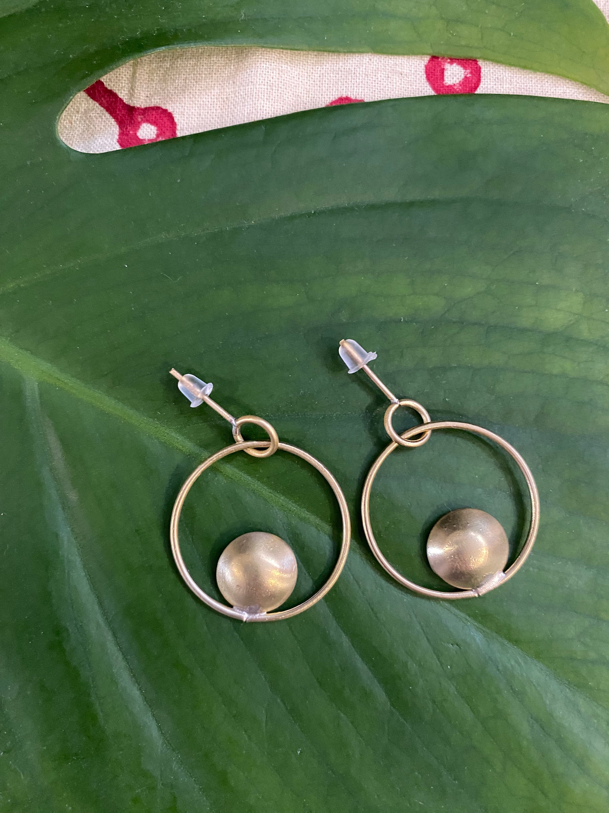 Cleopatra Disc Earrings – Layered Brass Circles – Fair Trade (Sasha India)