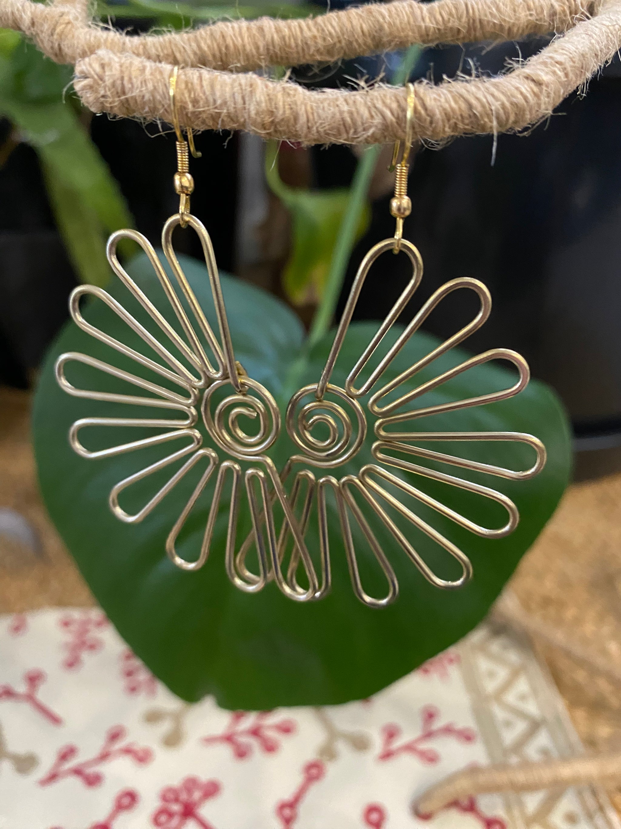 Sunburst Statement Earrings – Brass – Fair Trade (Sasha India)