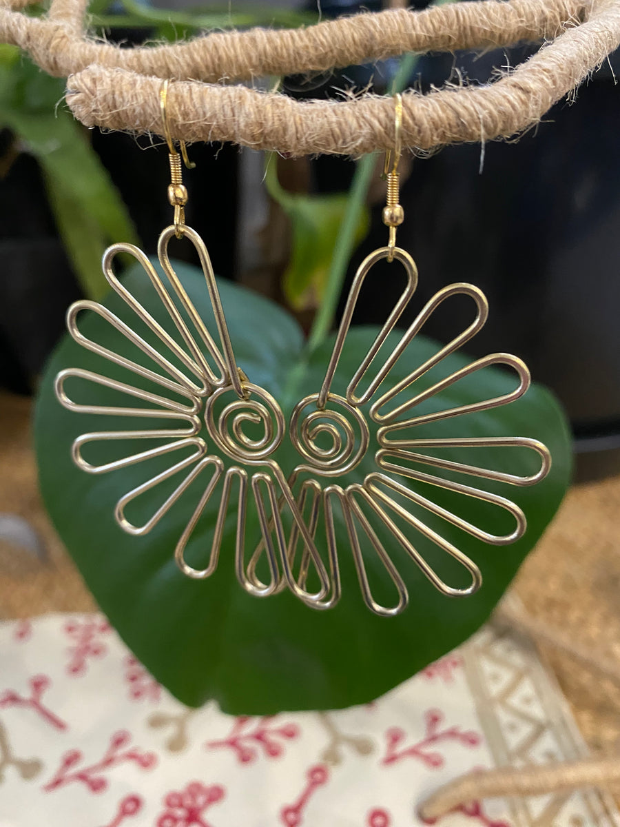 Sunburst Statement Earrings – Brass – Fair Trade (Sasha India)