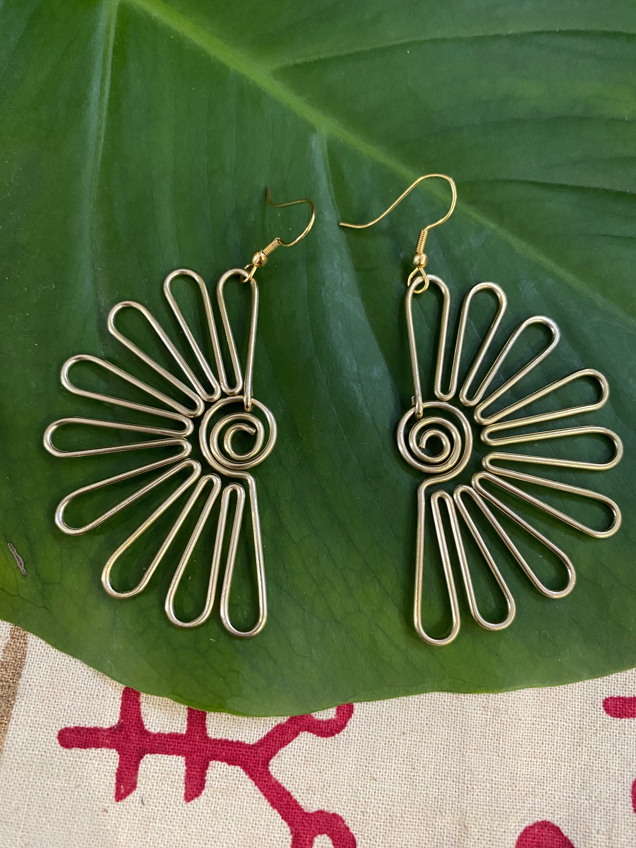 Sunburst Statement Earrings – Brass – Fair Trade (Sasha India)