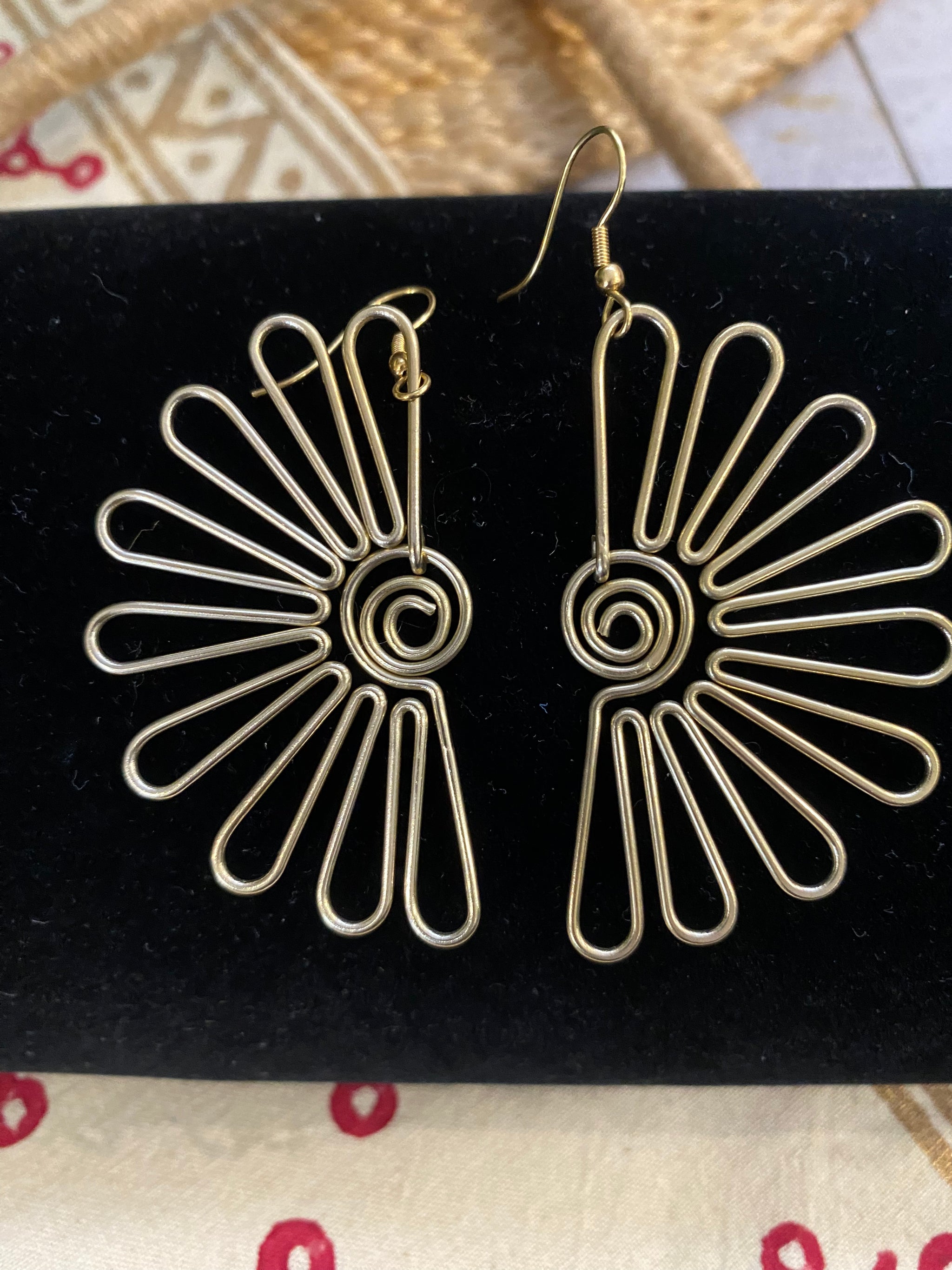 Sunburst Statement Earrings – Brass – Fair Trade (Sasha India)