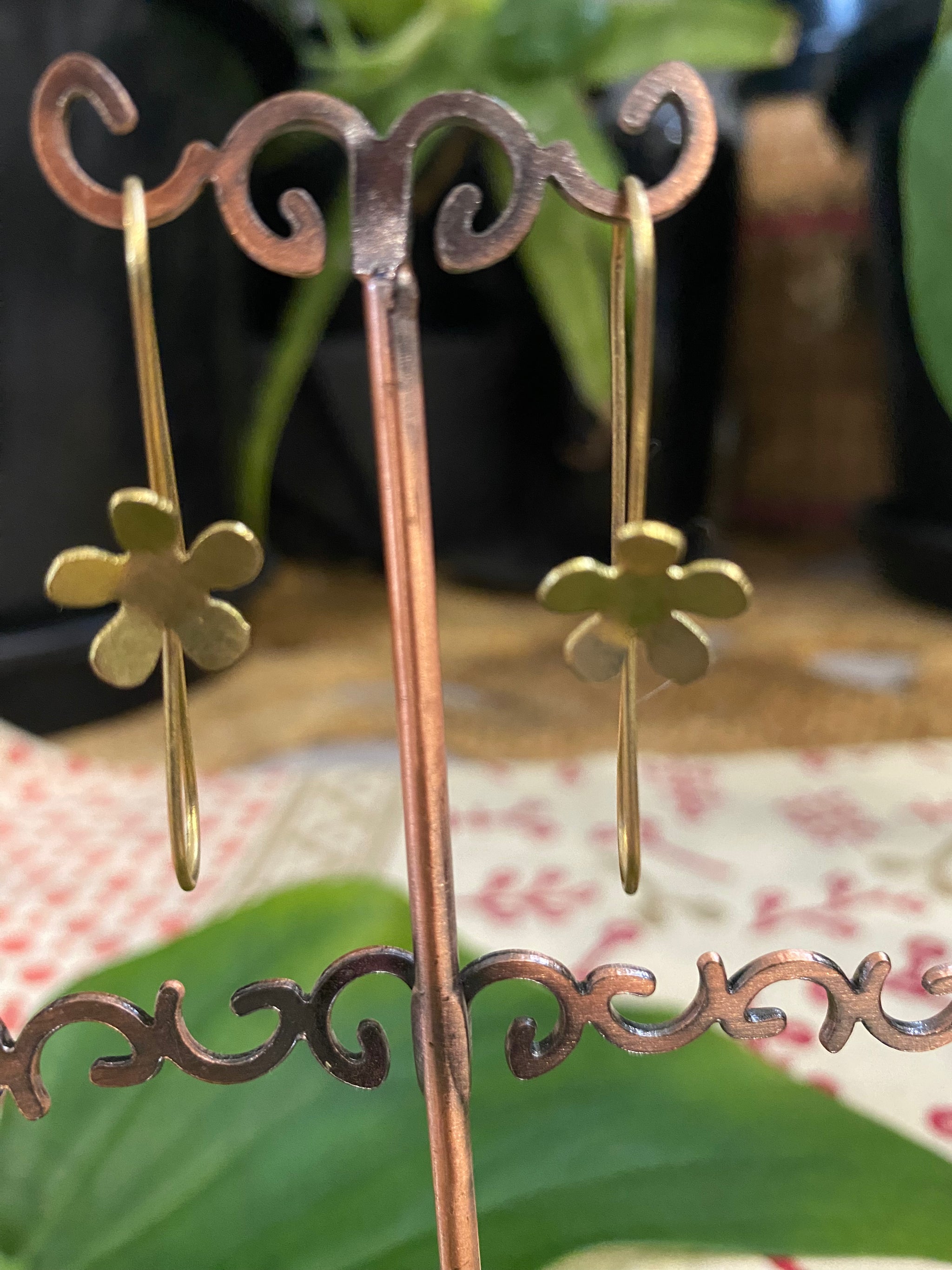Buttercup Bloom Earrings – Brass Floral Design – Fair Trade (Sasha India)