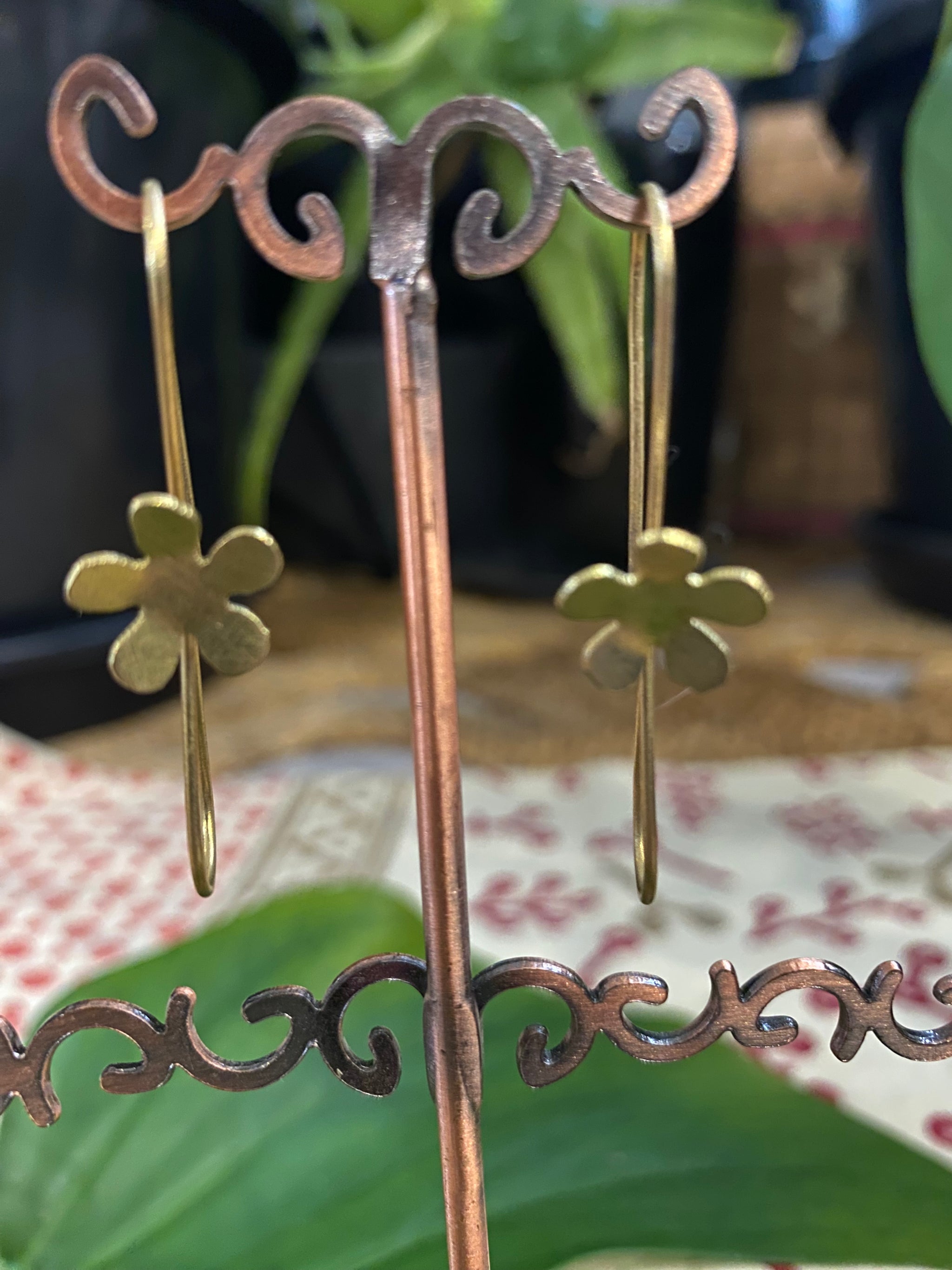 Buttercup Bloom Earrings – Brass Floral Design – Fair Trade (Sasha India)