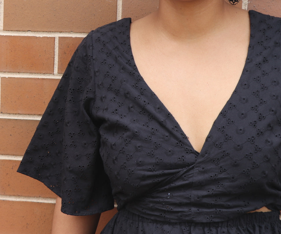 Fair Trade Hakoba Two Way Top Knot Dress Black