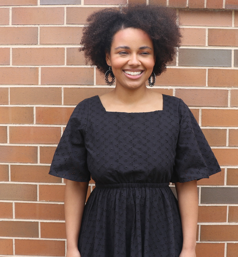 Fair Trade Hakoba Two Way Top Knot Dress Black