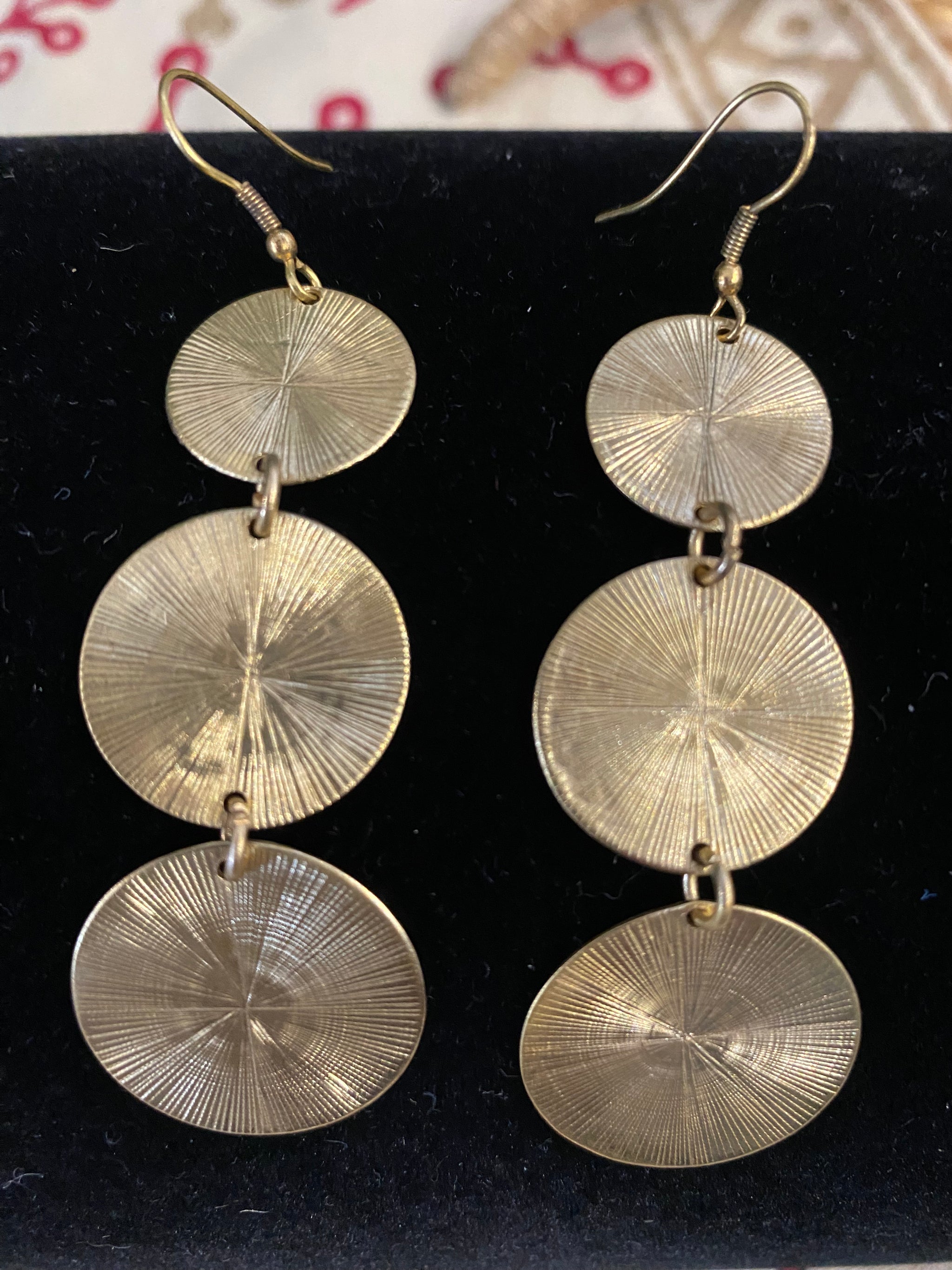 Solar Rings Earrings β Layered Brass Radiance β Fair Trade (Sasha India)