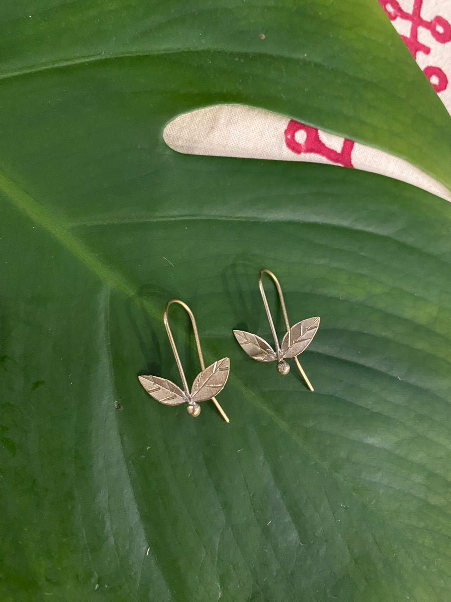 Whisper Wing Earrings – Petite Brass Design – Fair Trade (Sasha India)