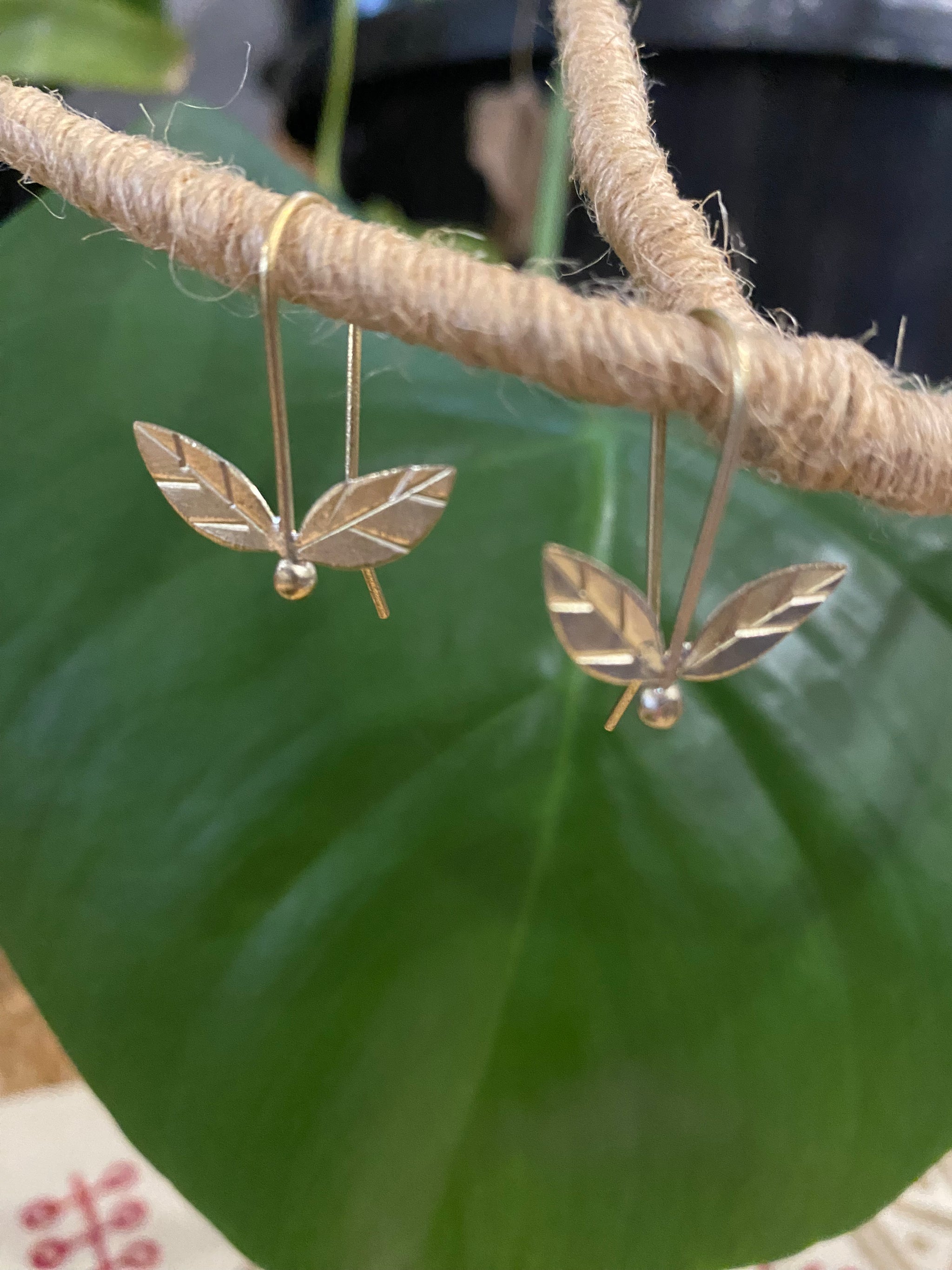 Whisper Wing Earrings – Petite Brass Design – Fair Trade (Sasha India)