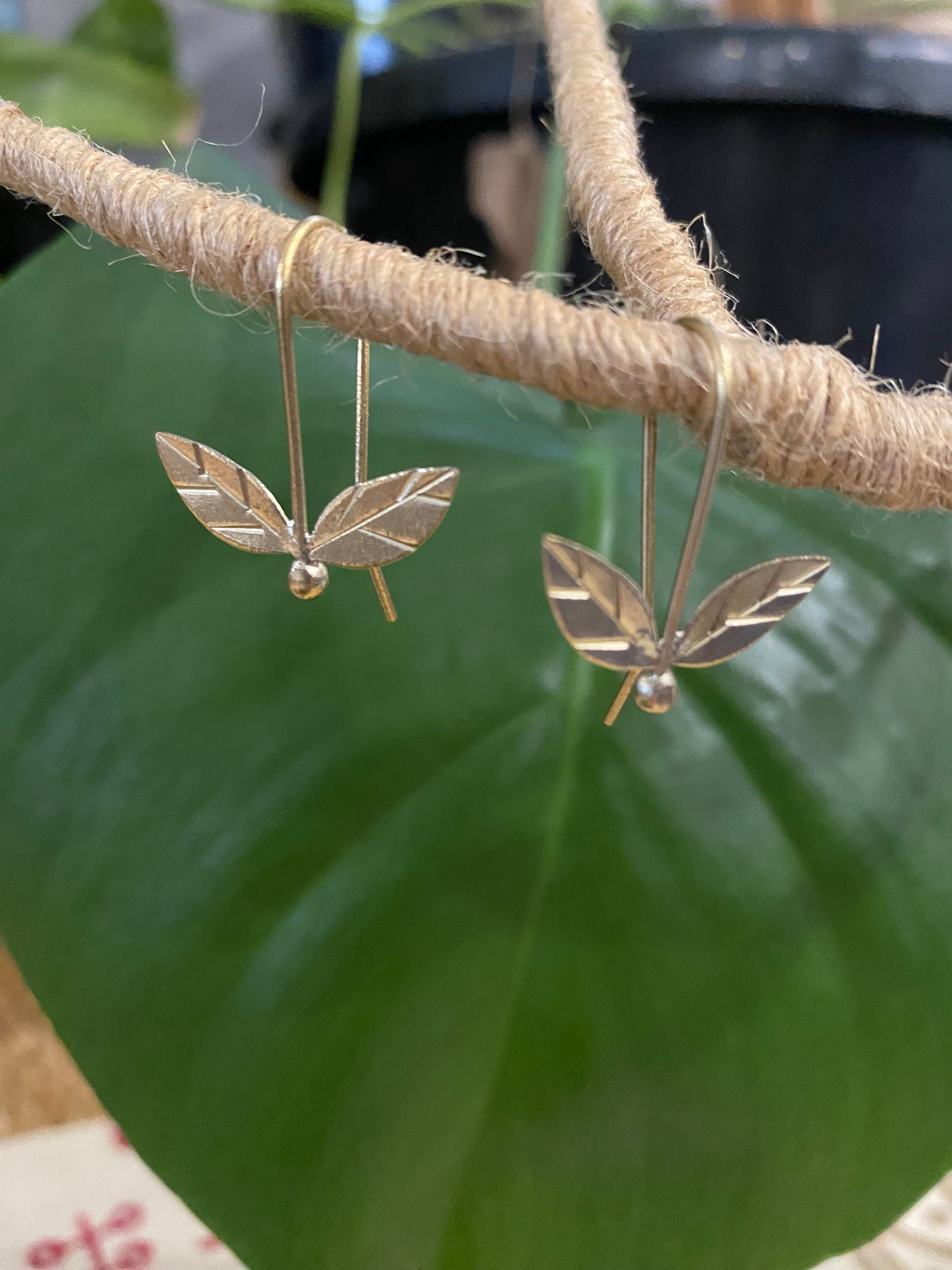 Whisper Wing Earrings – Petite Brass Design – Fair Trade (Sasha India)