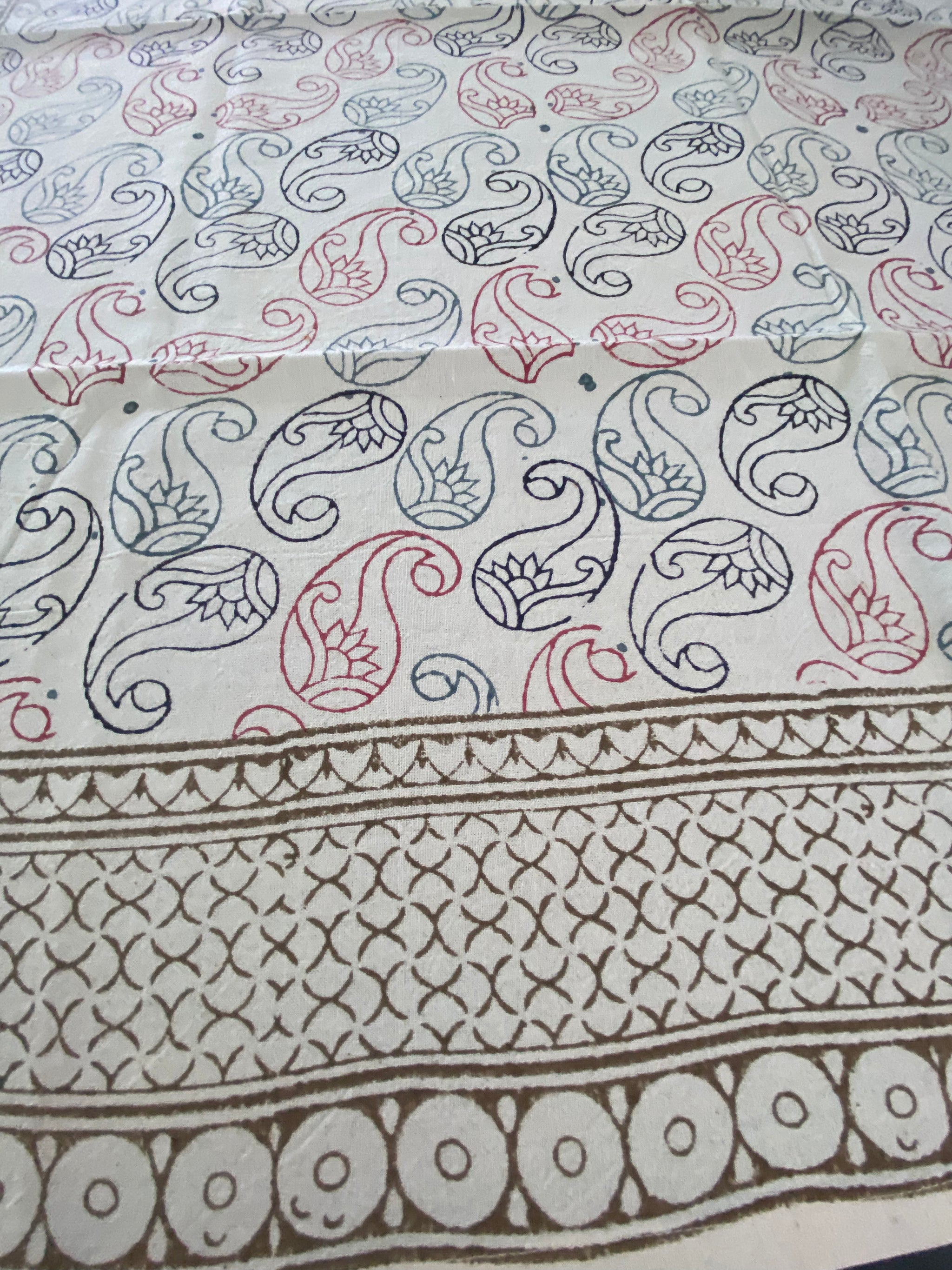 Paisley Spice Square Tablecloth – 100cm Handwoven Cotton – Fair Trade (Sasha India)