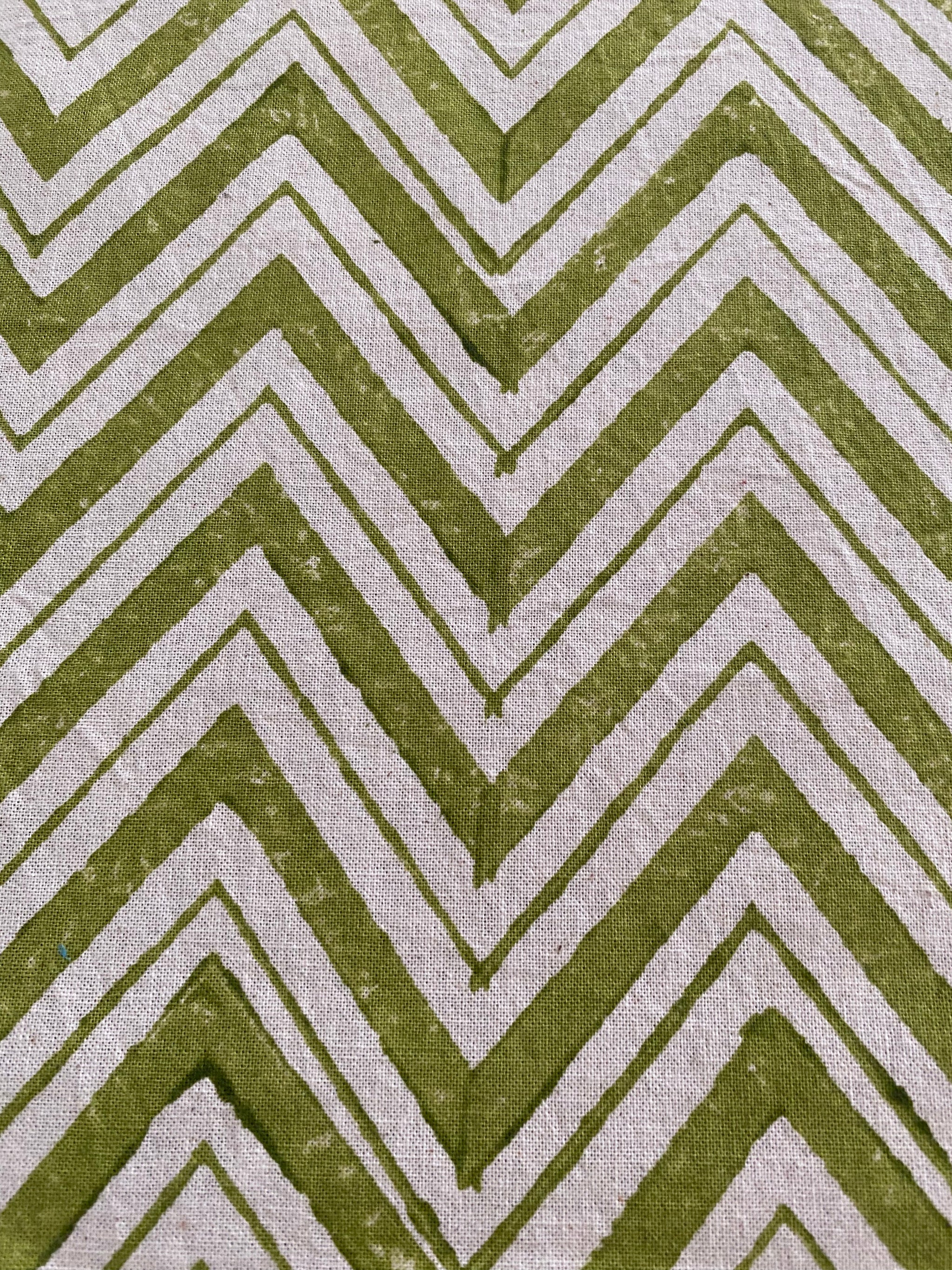 Geometric Green and Blue Block Printed Tablecloth – 100% Cotton, 6–8 Seater – Fair Trade (Sasha India
