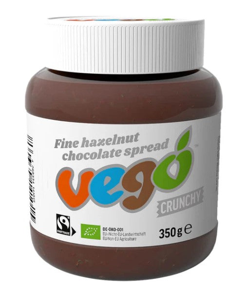 Fairtrade VEGO Hazelnut Chocolate Spread Crunchy Jar