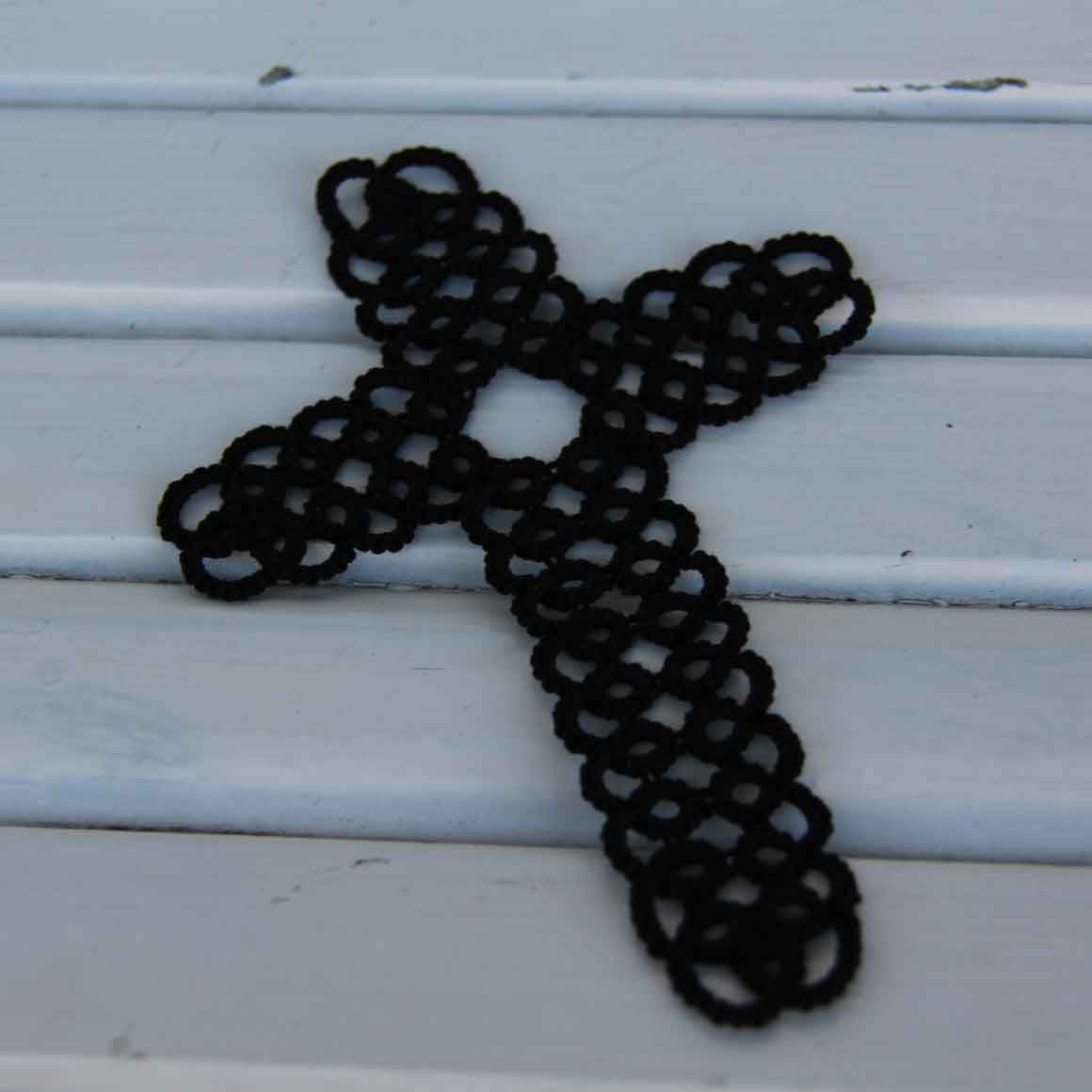 Fair Trade Ethical Tatted Black Cross Bookmark