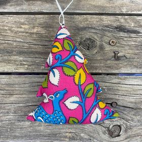 Fair Trade Remnant Fabric Tree Decorations - Pink Wilderness