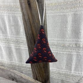 Fair Trade Remnant Fabric Triangle Tree Decorations - Greys