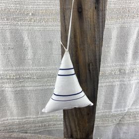 Fair Trade Remnant Fabric Triangle Tree Decorations - Whites