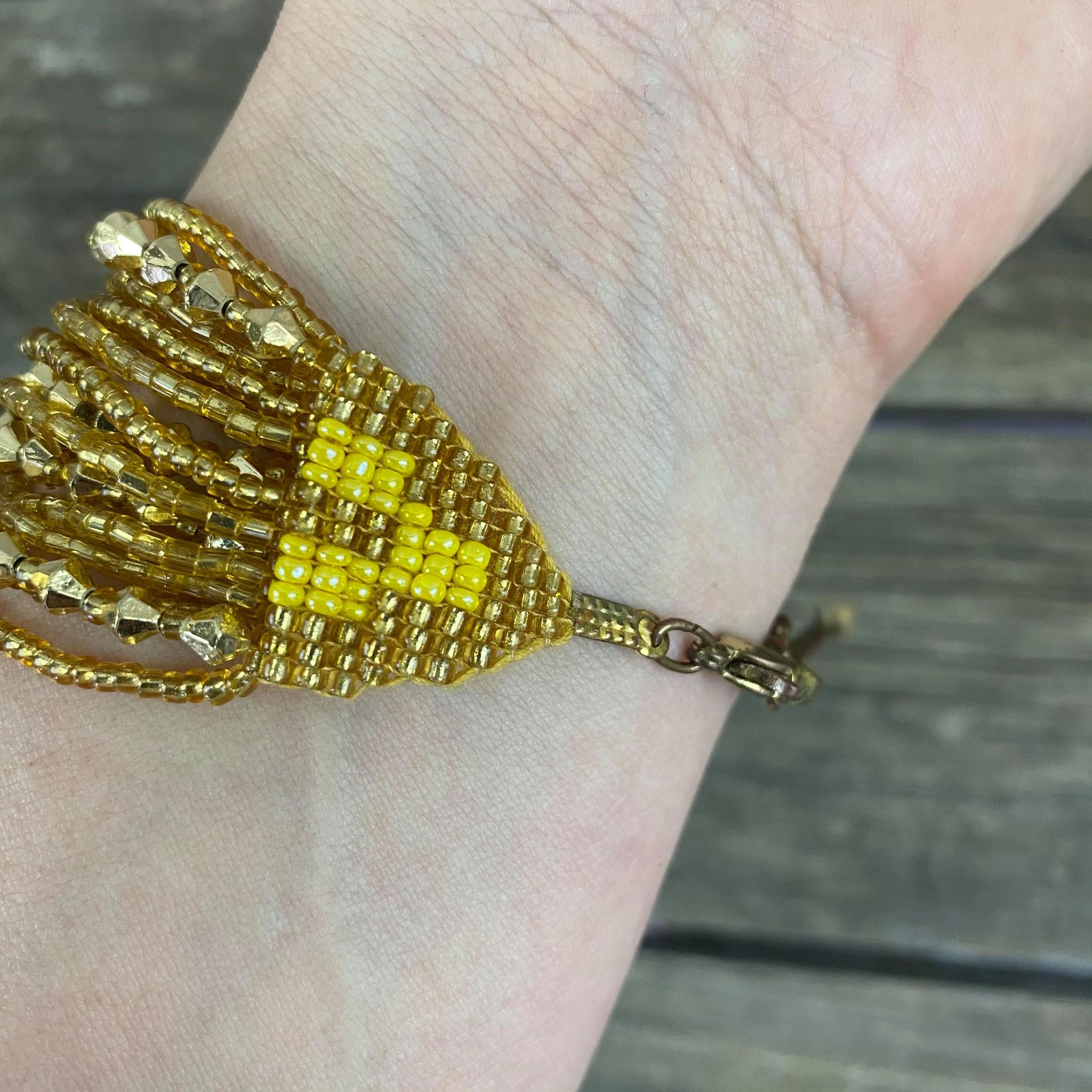 Fair Trade Gold Beaded Jewellery Set