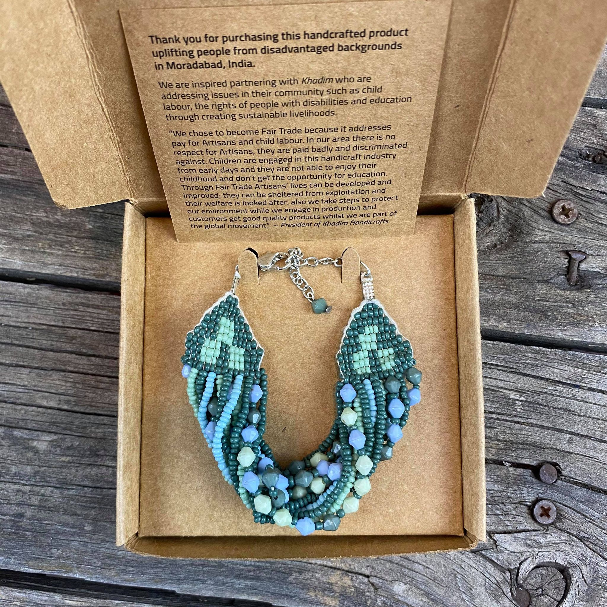 Fair Trade Lakeside Green Beaded Jewellery