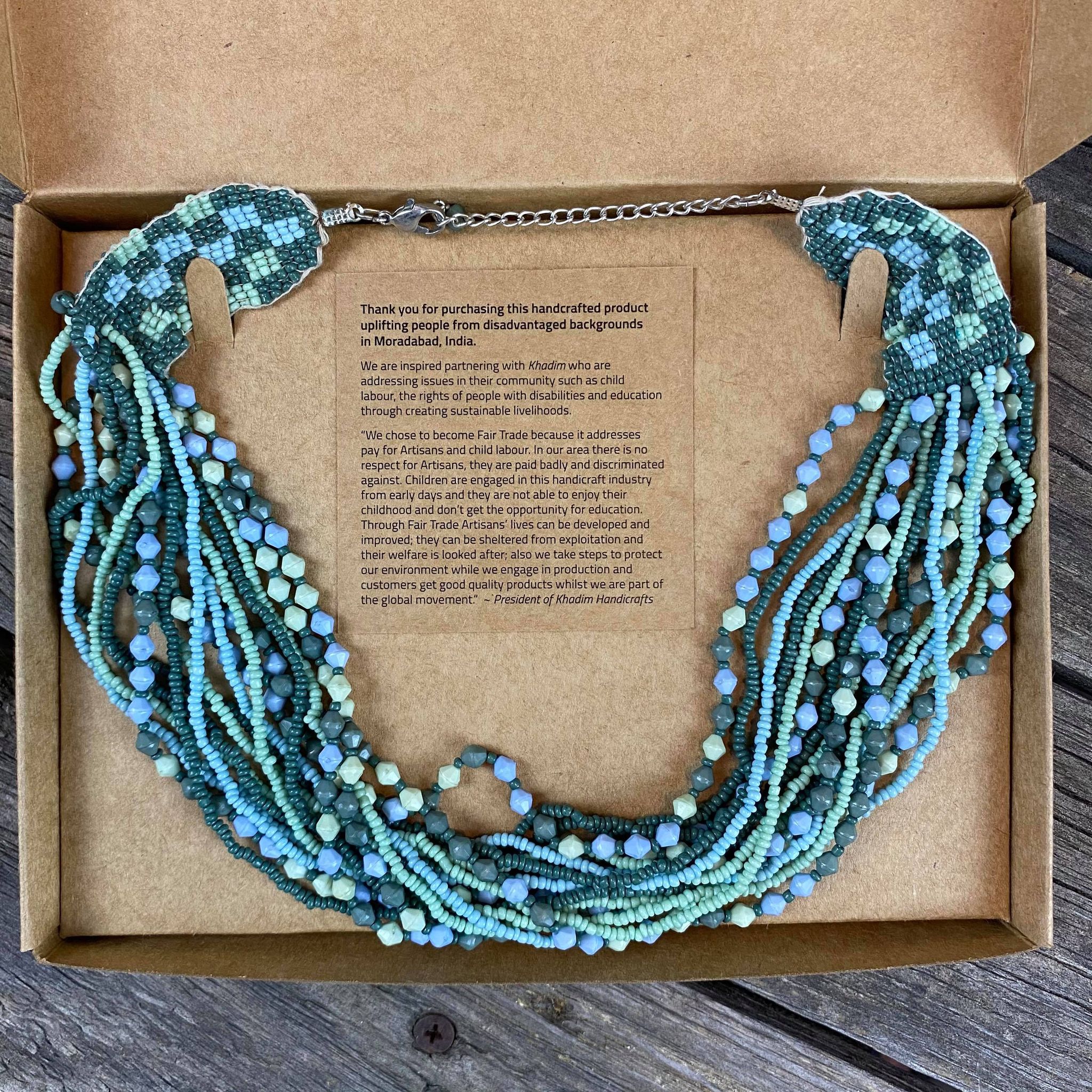 Fair Trade Lakeside Green Beaded Jewellery