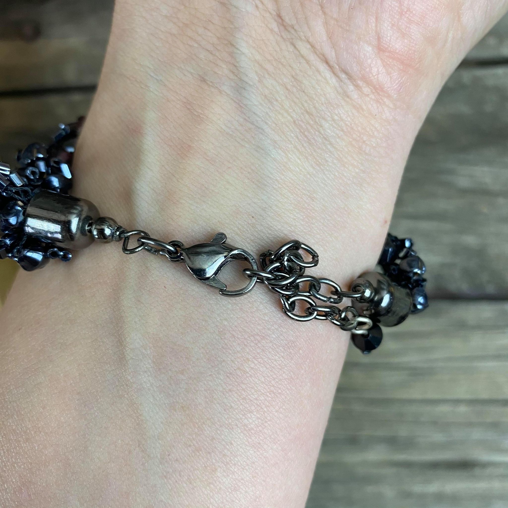 Fair Trade Dark Purple Cluster Beaded Jewellery Set