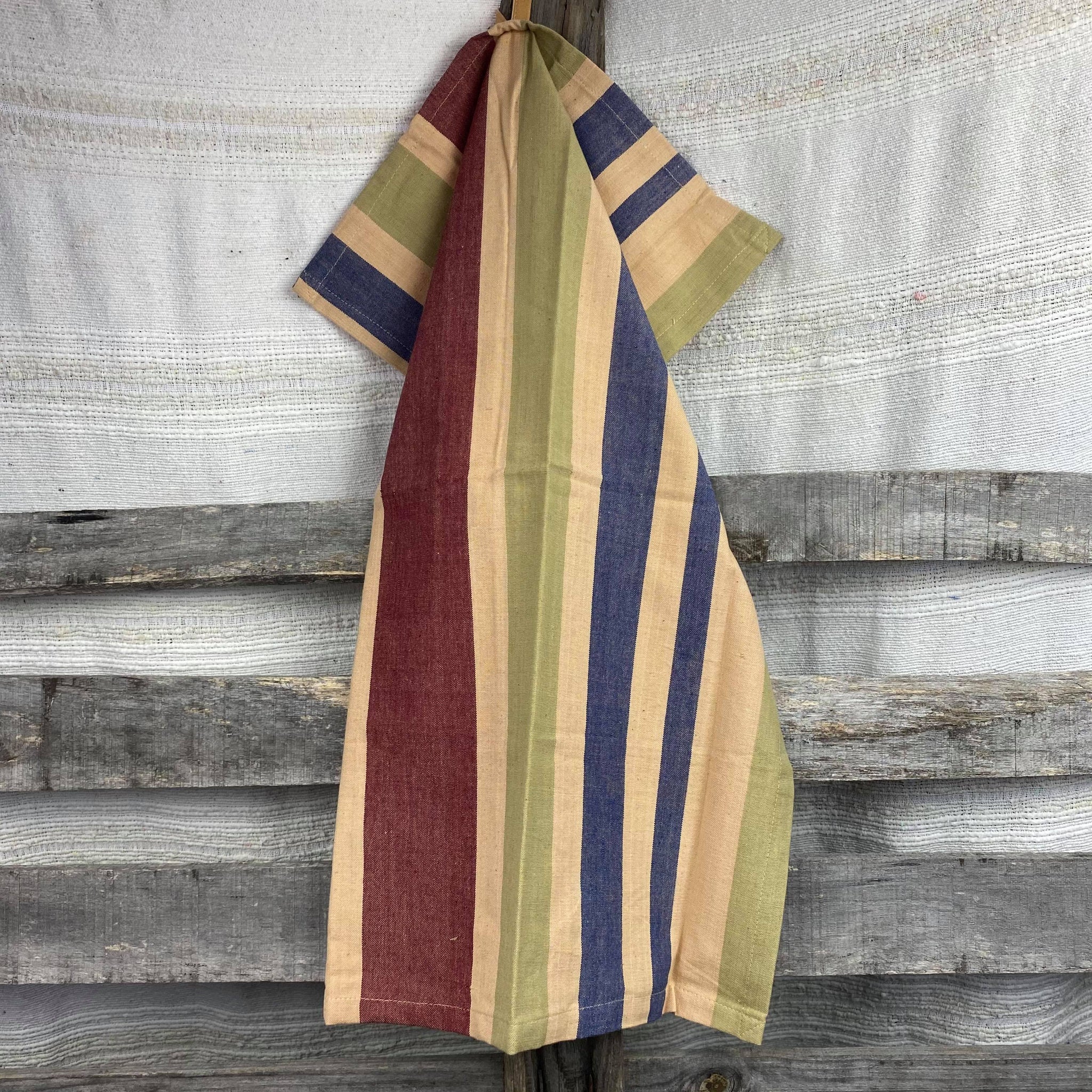 Fair Trade Handwoven Cotton Striped Designs Tea Towels
