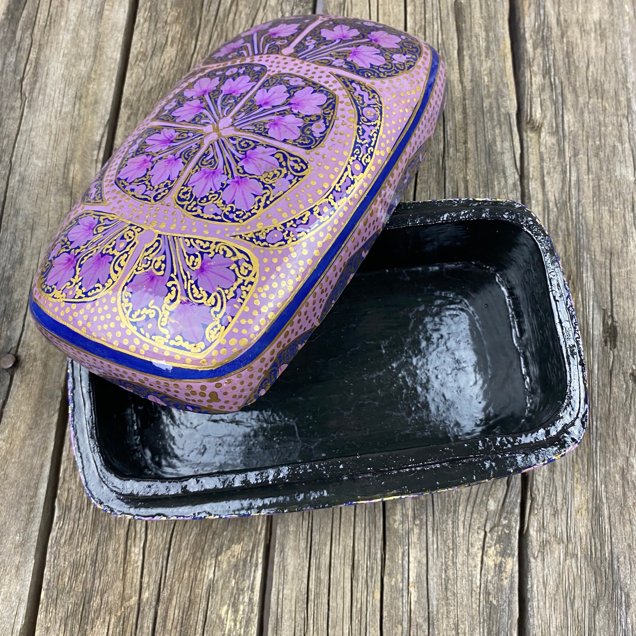 Fair Trade Leaf Paper Mache Box