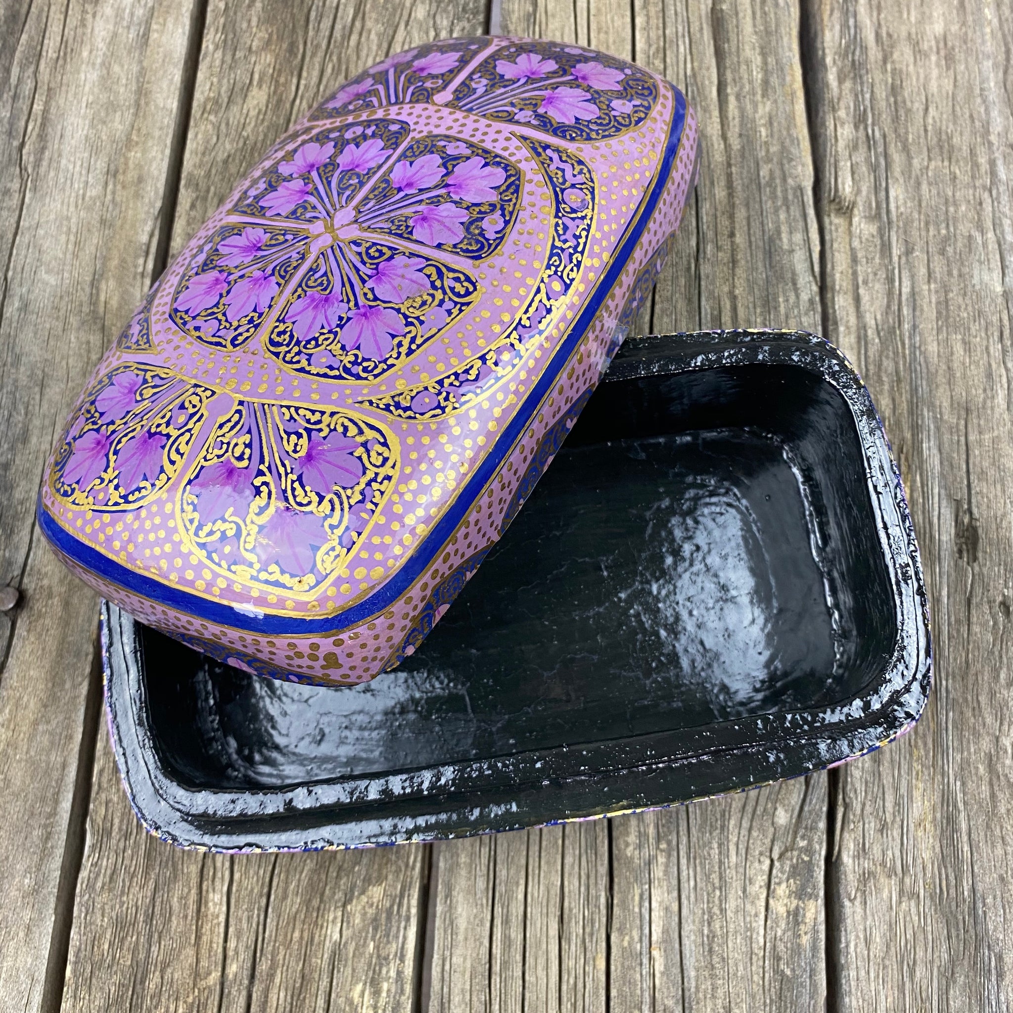 Fair Trade Leaf Paper Mache Box