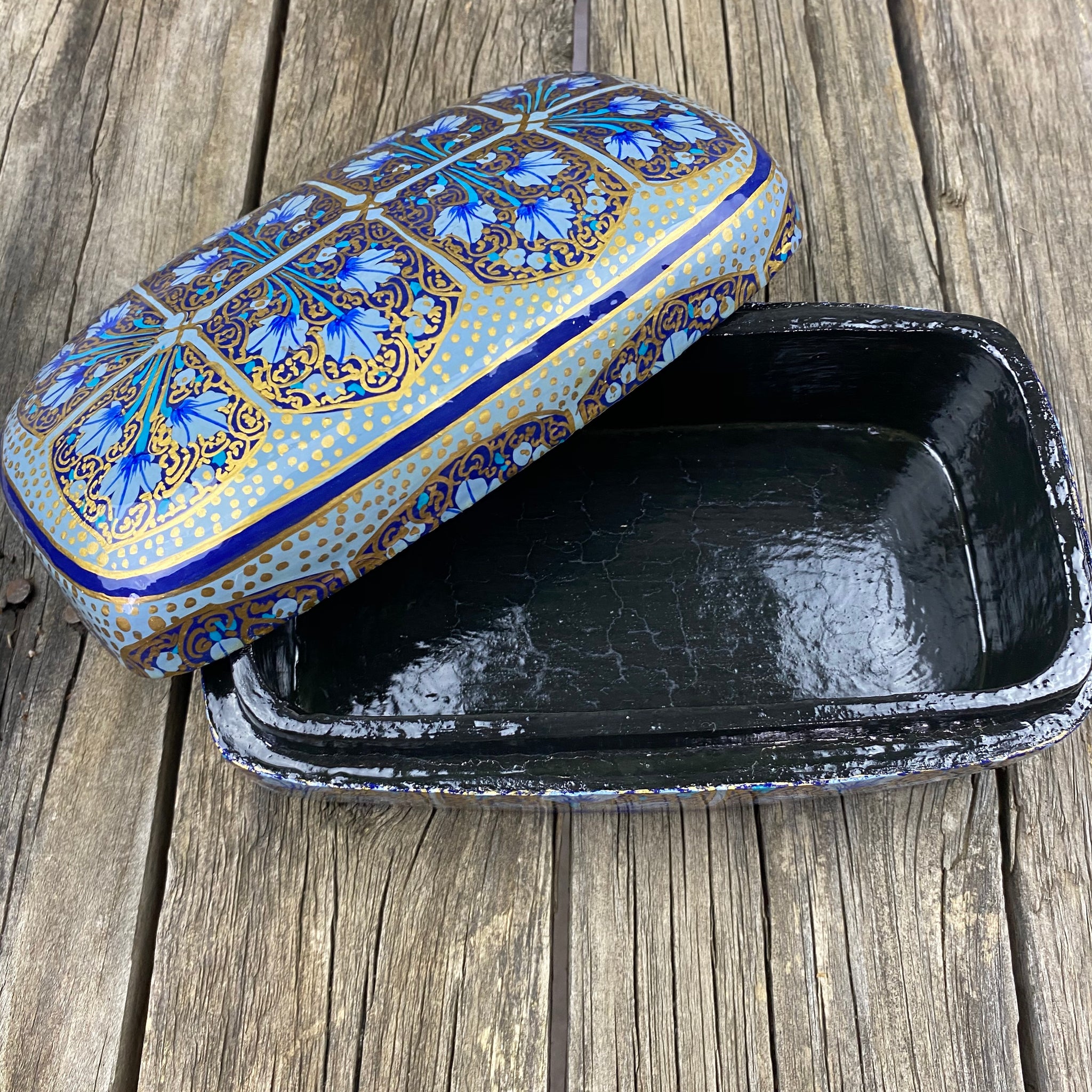 Fair Trade Leaf Paper Mache Box