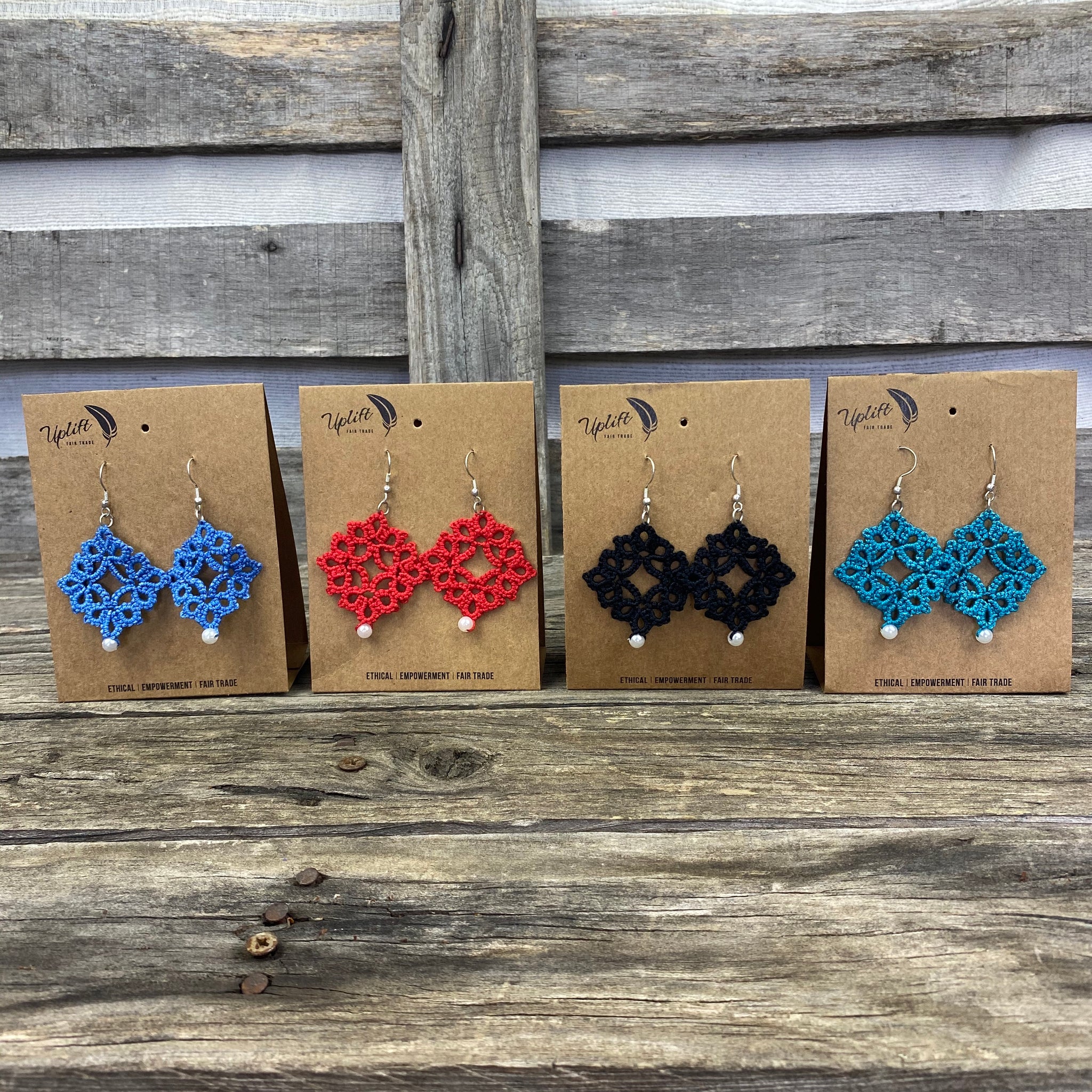 Fair Trade Tatted Dimond Earrings