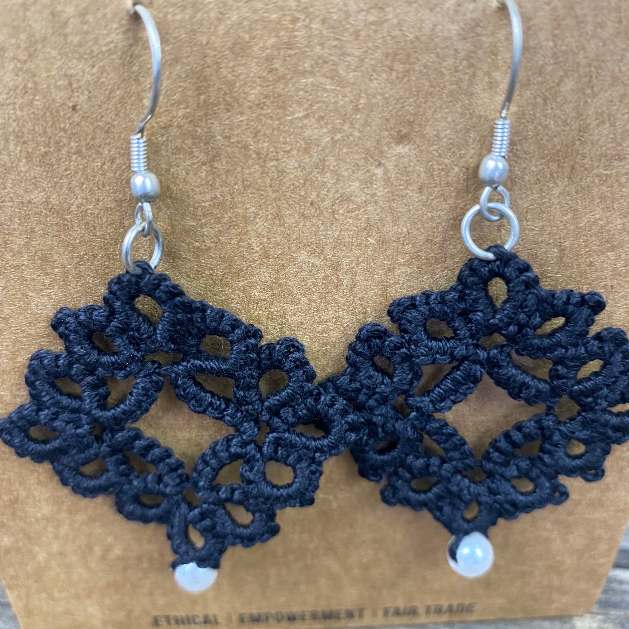 Fair Trade Tatted Dimond Earrings