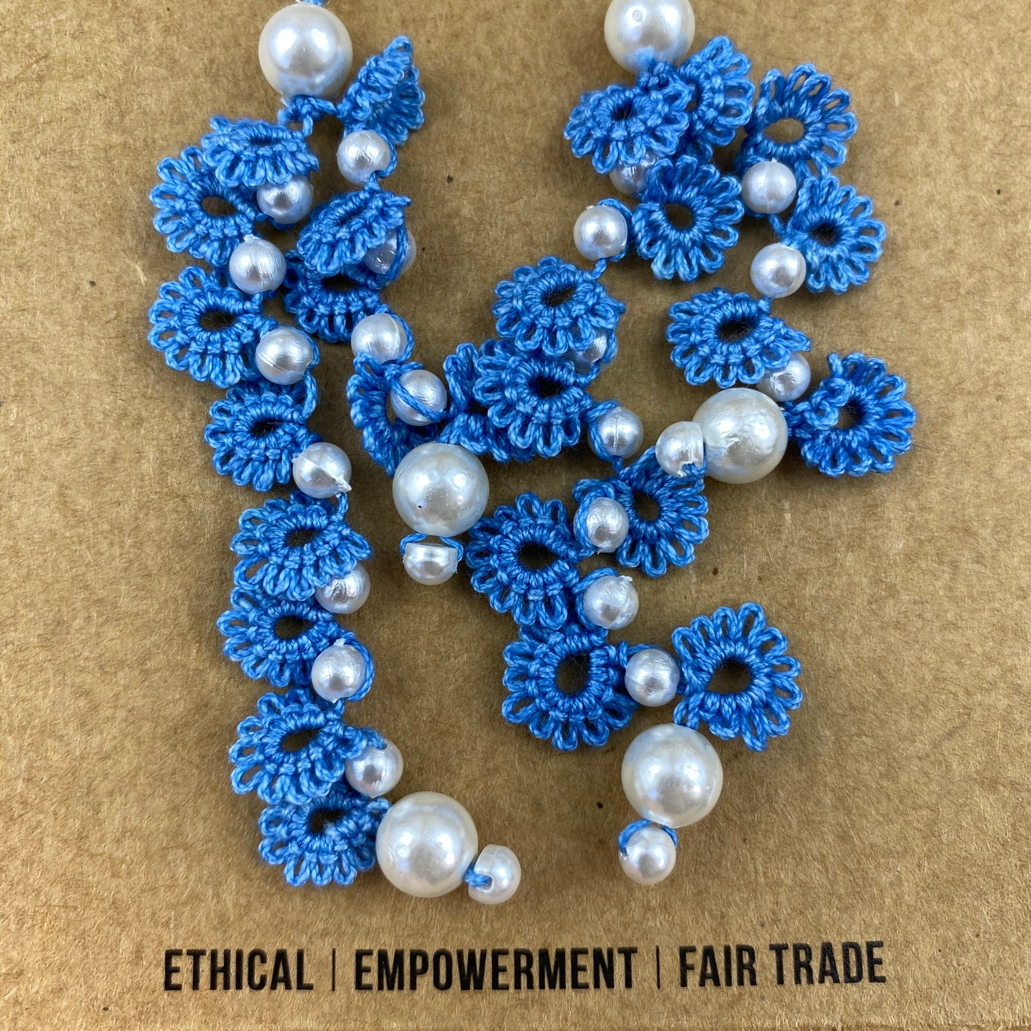 Fair Trade Earrings Tatted Cascade Design