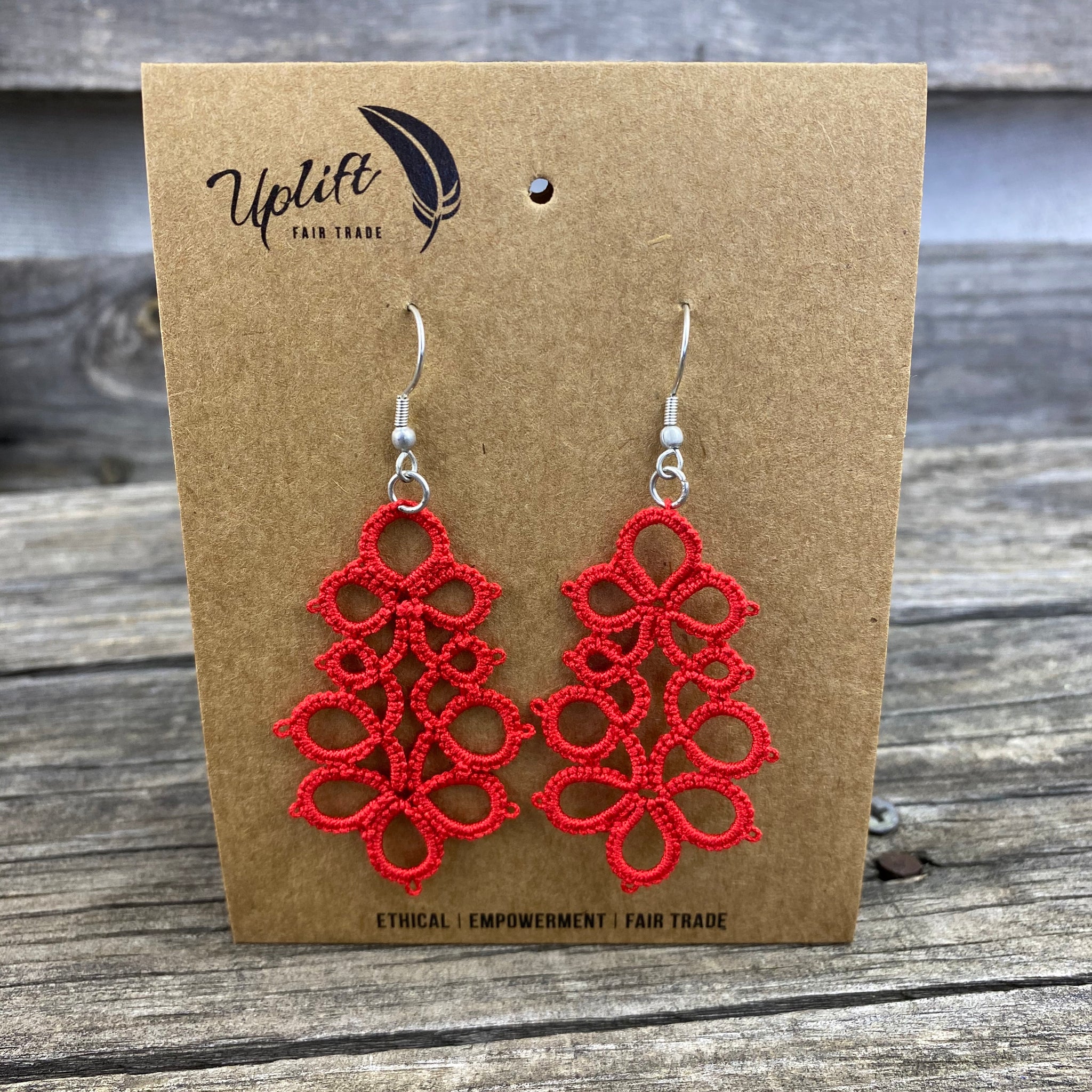 Fair Trade Earrings Tatted Pillars of Hope