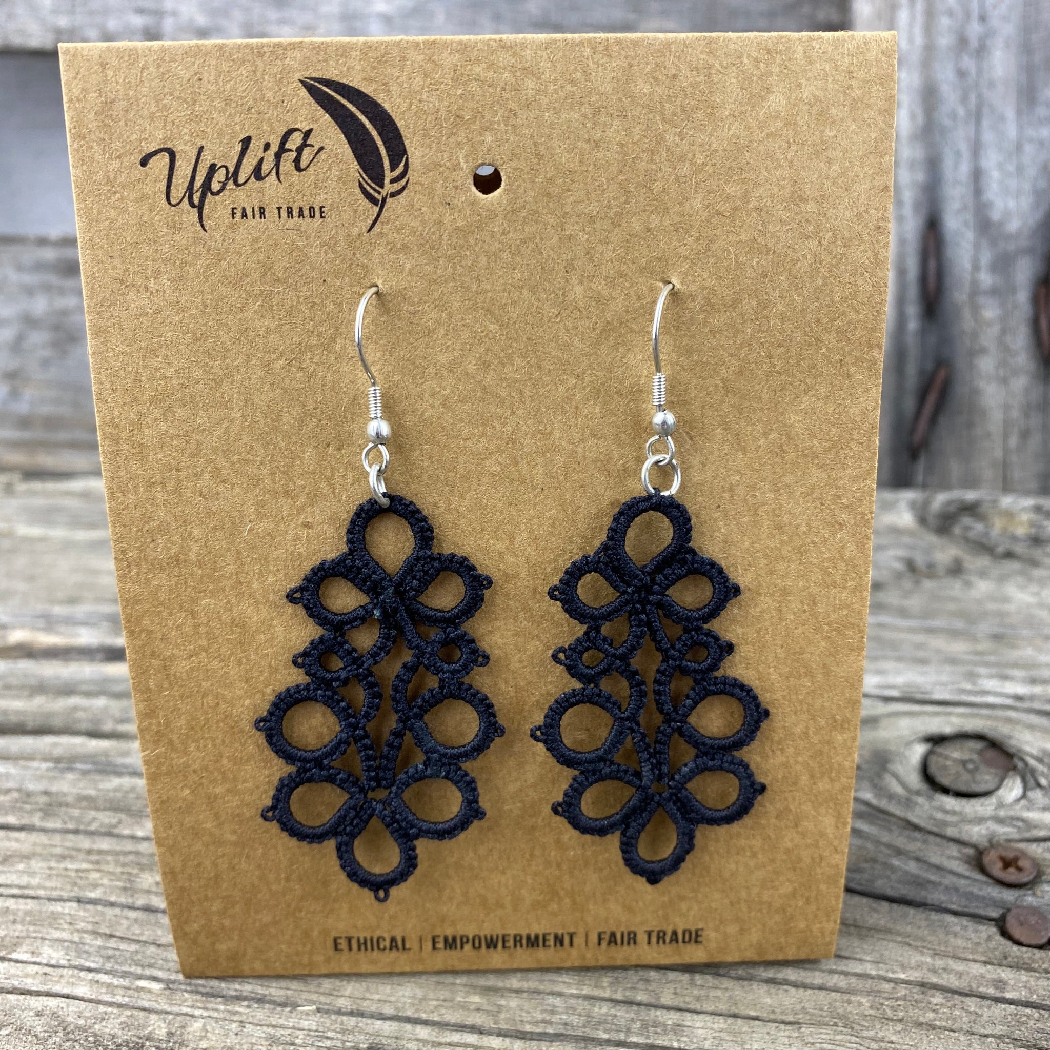 Fair Trade Earrings Tatted Pillars of Hope