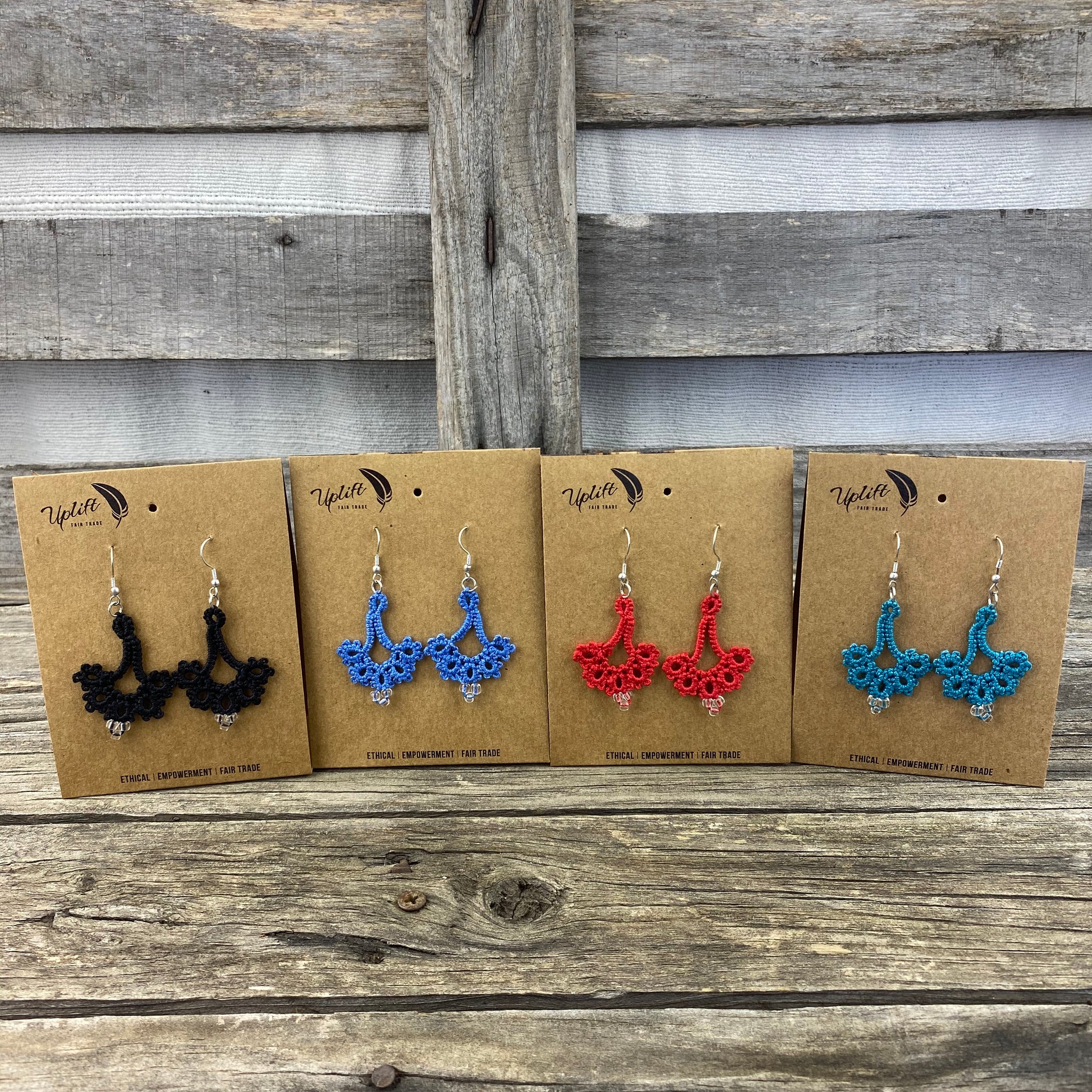 Fair Trade 'Fan into Flame' Tatted Earrings
