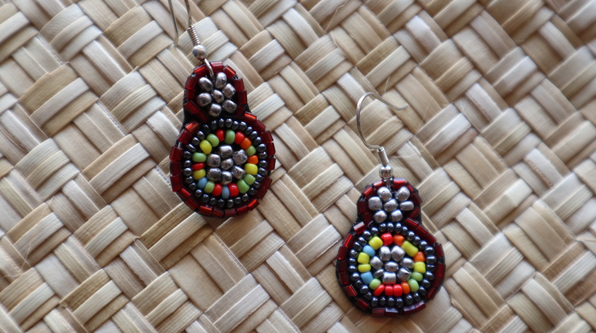 Fair Trade Dancing Colours Beaded Necklace Earrings Jewellery Set