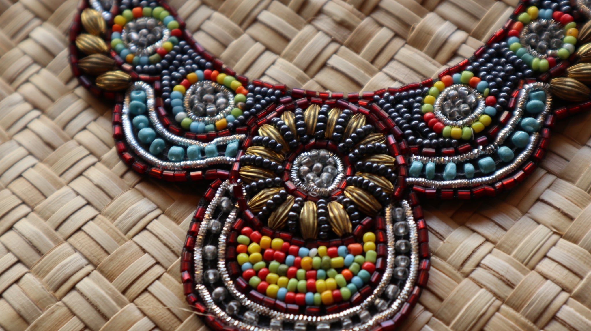 Fair Trade Dancing Colours Beaded Necklace Earrings Jewellery Set