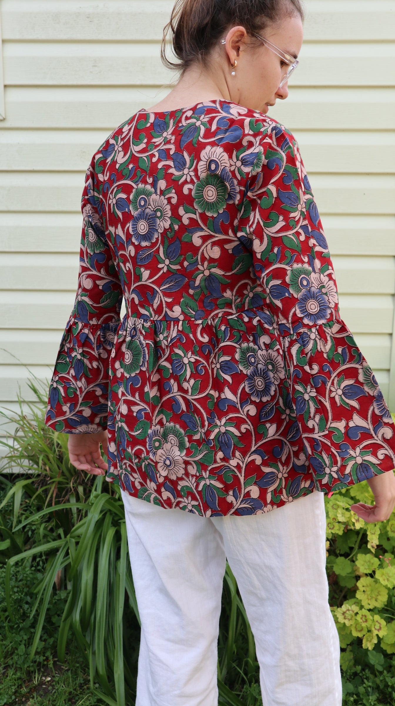 Fair Trade Bell Sleeve Square Neck Evelyn Design Top