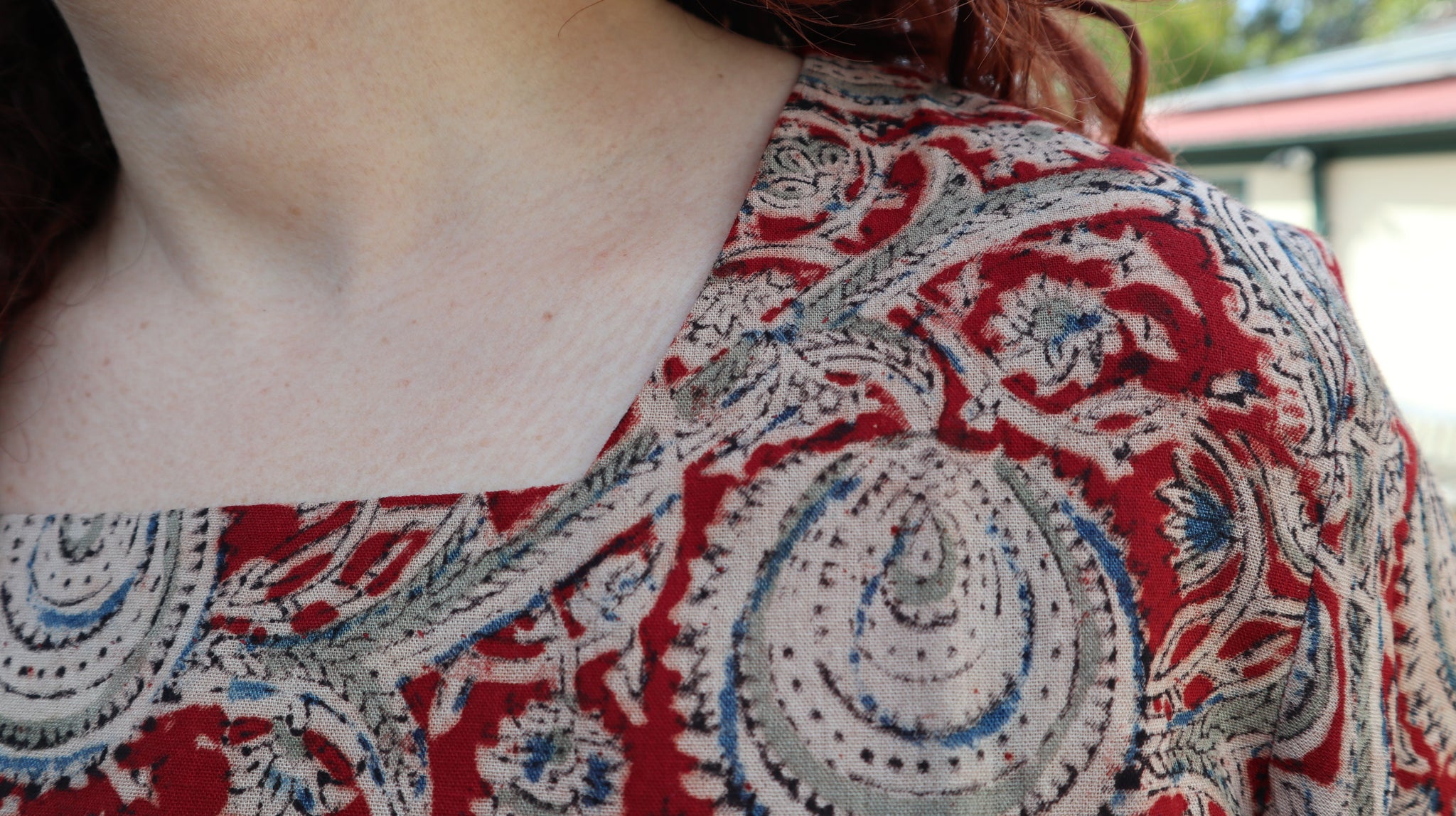 Fair Trade Bell Sleeve Square Neck Top Harper Design