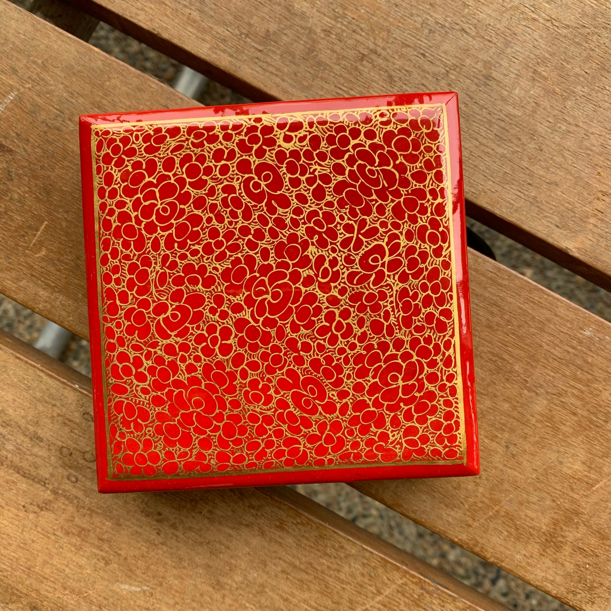 Fair Trade Ethical Homewares and Decoration Coaster Box Set Square Red