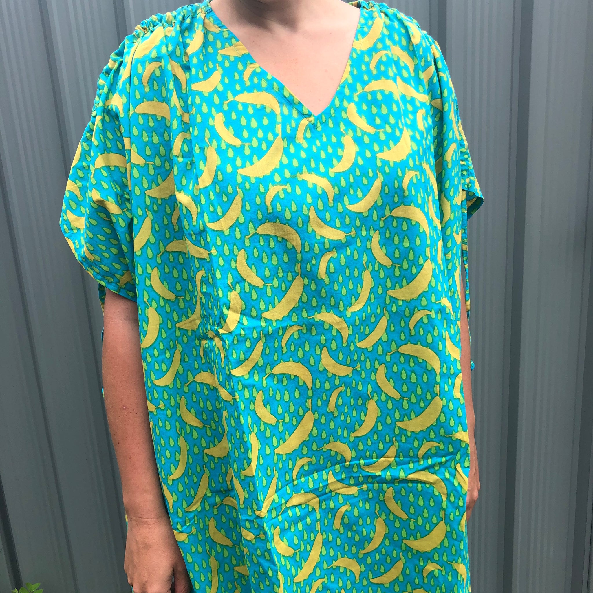 Fair Trade Ethical Cotton Beach Cover Up Banana Pattern